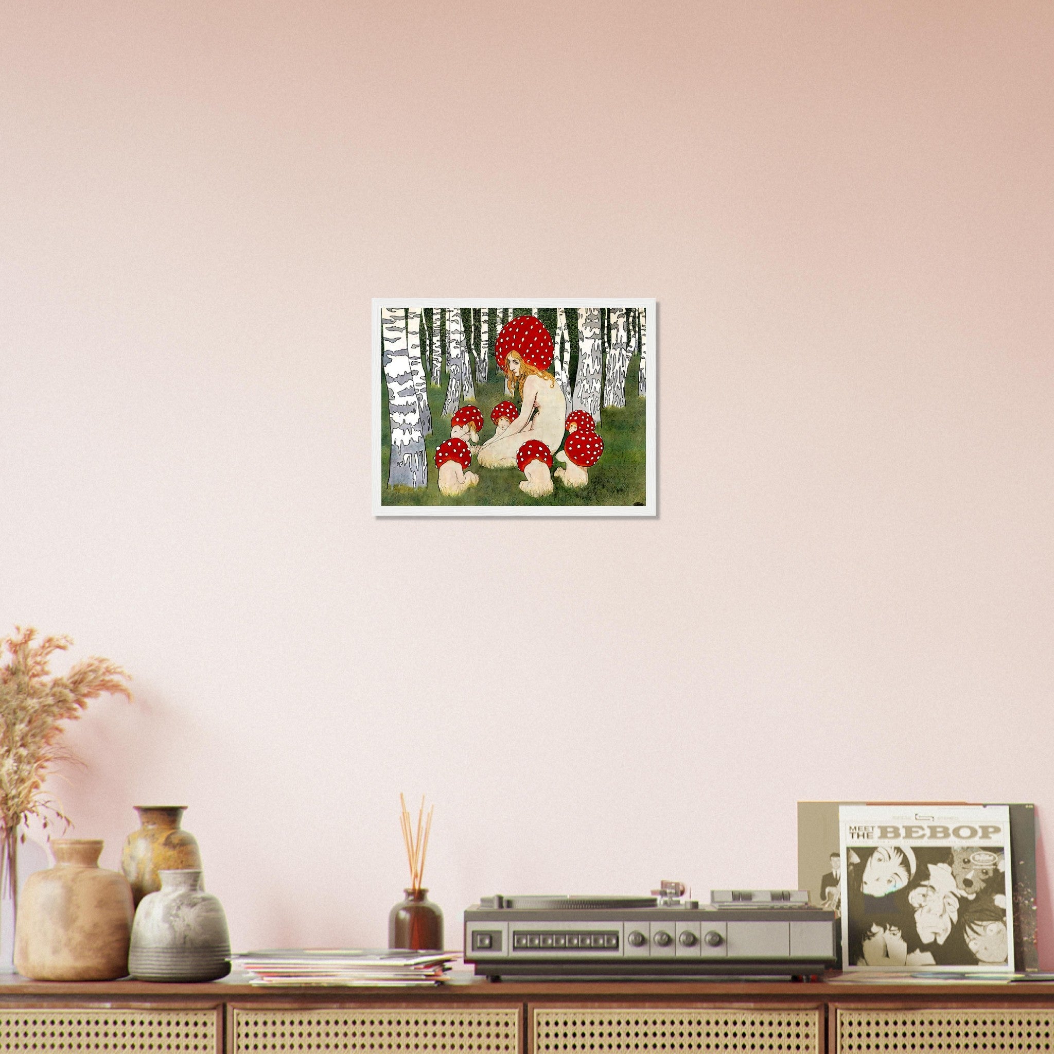 Vintage Mushroom Framed Print, Mother Mushroom Print - Vintage Mushroom Art - WallArtPrints4U