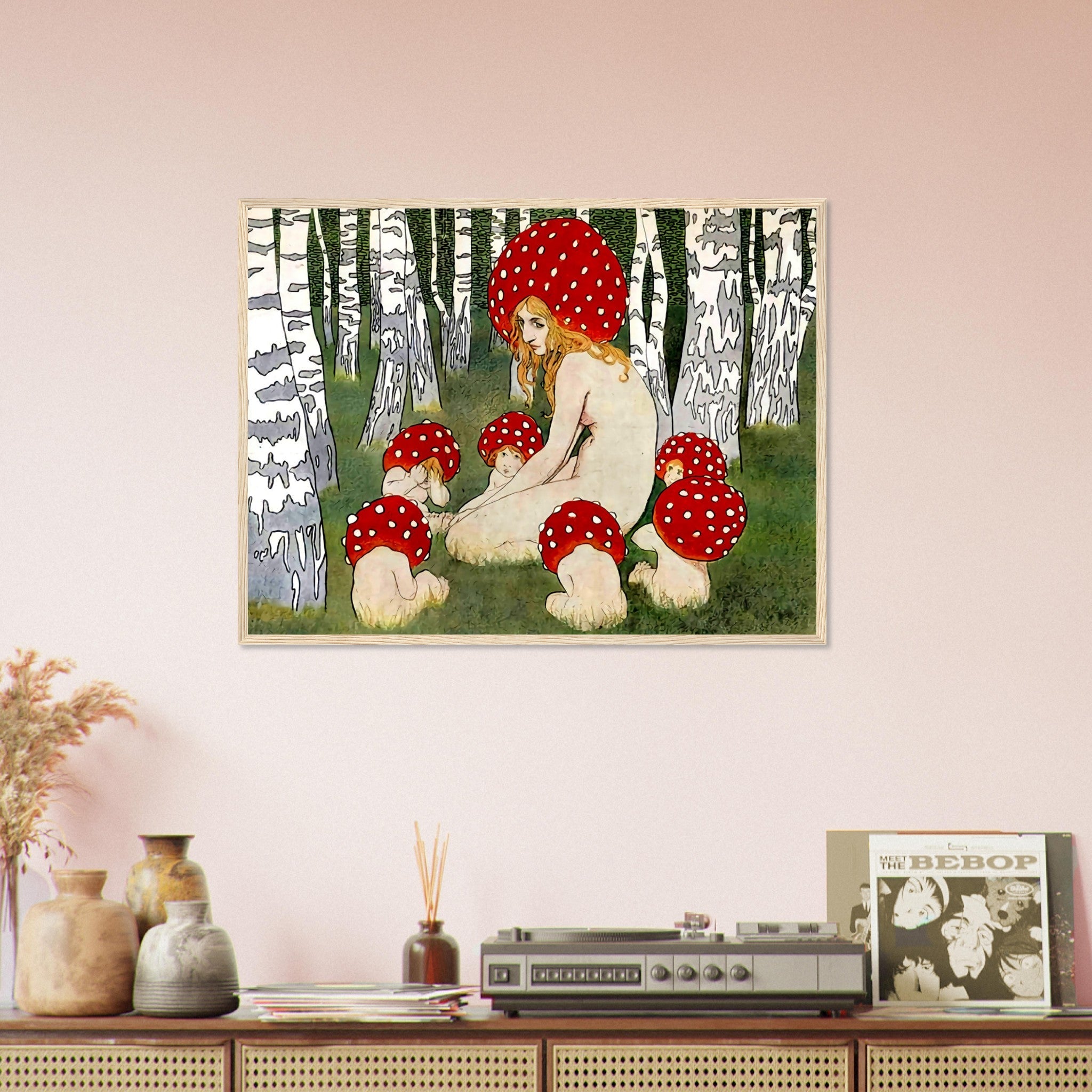 Vintage Mushroom Framed Print, Mother Mushroom Print - Vintage Mushroom Art - WallArtPrints4U