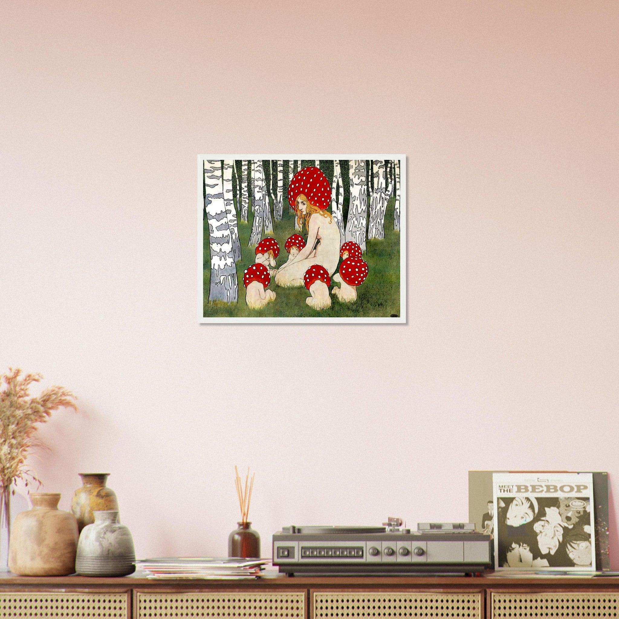 Vintage Mushroom Framed Print, Mother Mushroom Print - Vintage Mushroom Art - WallArtPrints4U