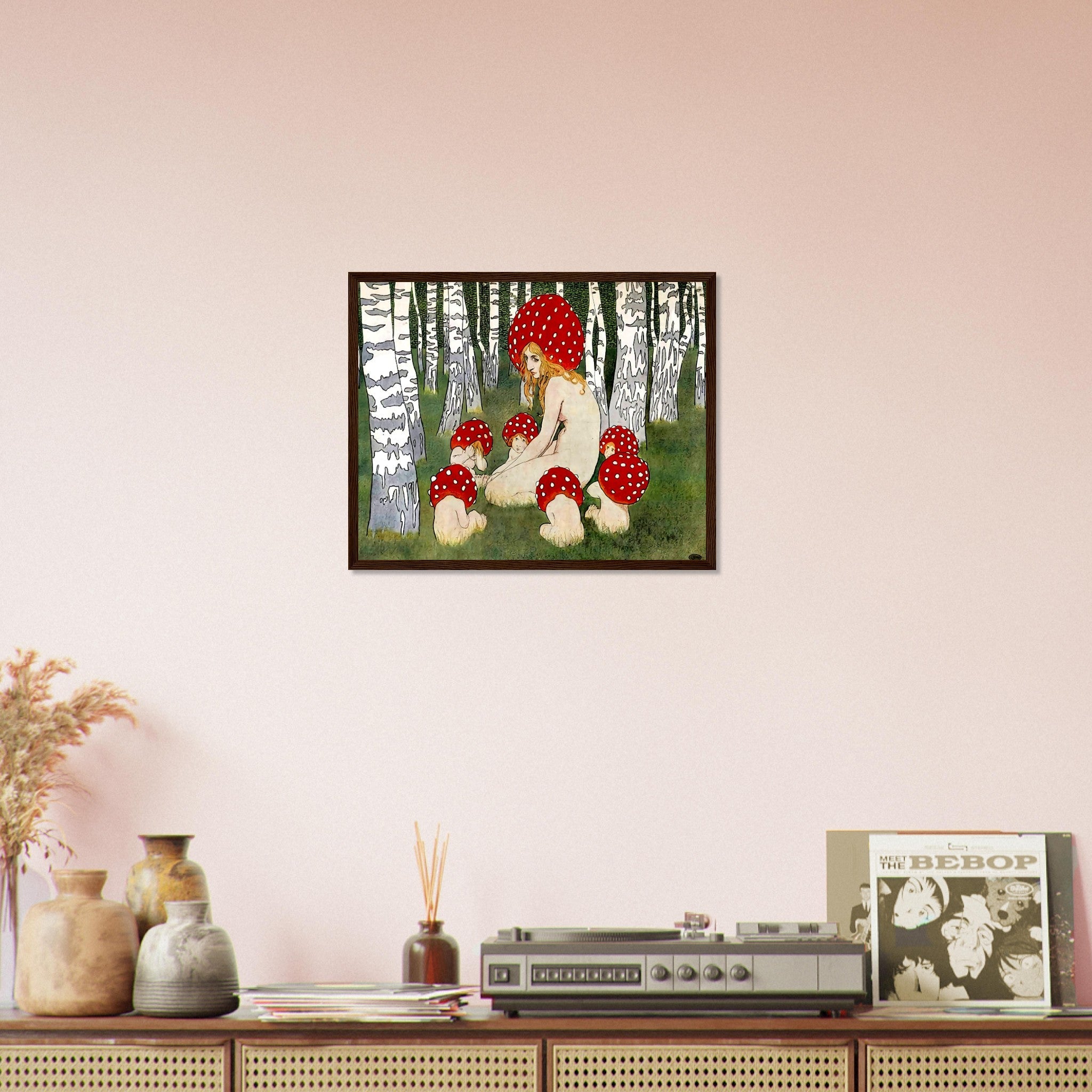 Vintage Mushroom Framed Print, Mother Mushroom Print - Vintage Mushroom Art - WallArtPrints4U