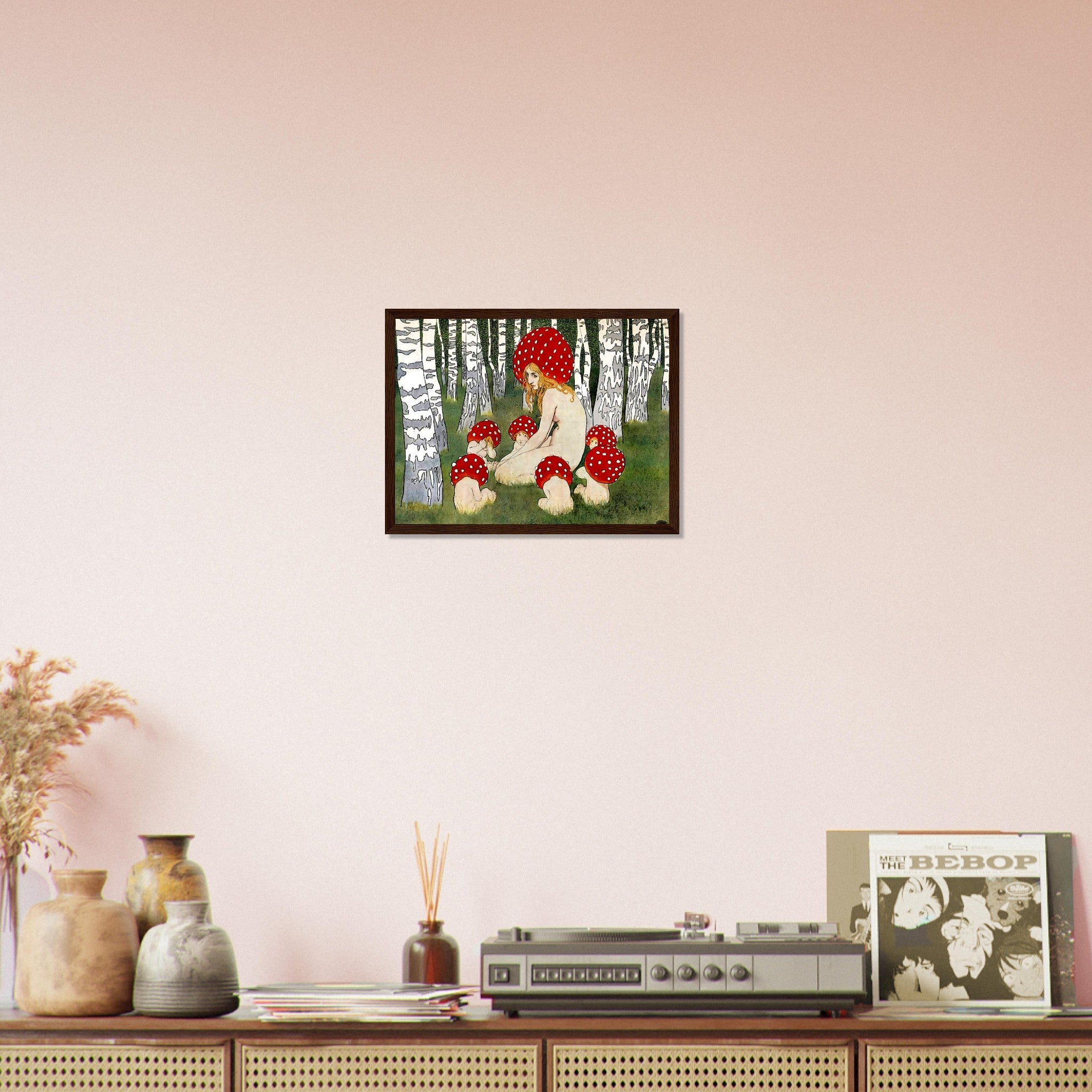 Vintage Mushroom Framed Print, Mother Mushroom Print - Vintage Mushroom Art - WallArtPrints4U