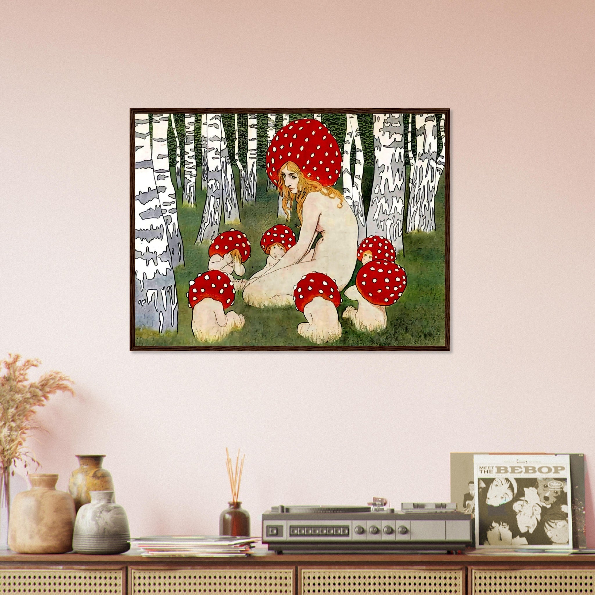 Vintage Mushroom Framed Print, Mother Mushroom Print - Vintage Mushroom Art - WallArtPrints4U