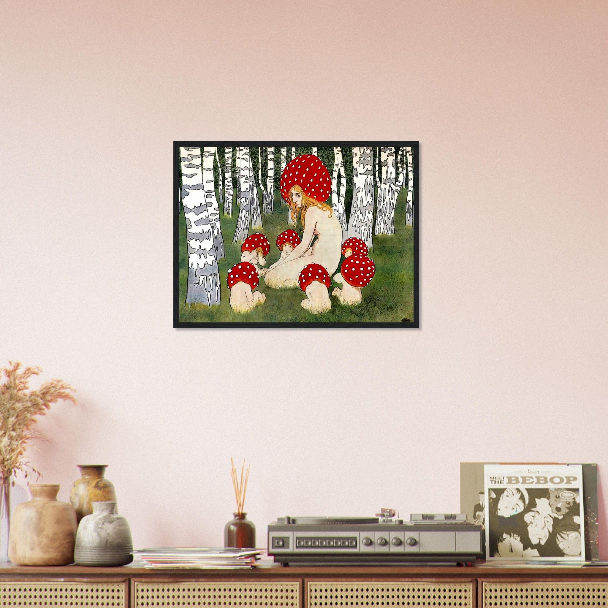 Vintage Mushroom Framed Print, Mother Mushroom Print - Vintage Mushroom Art - WallArtPrints4U