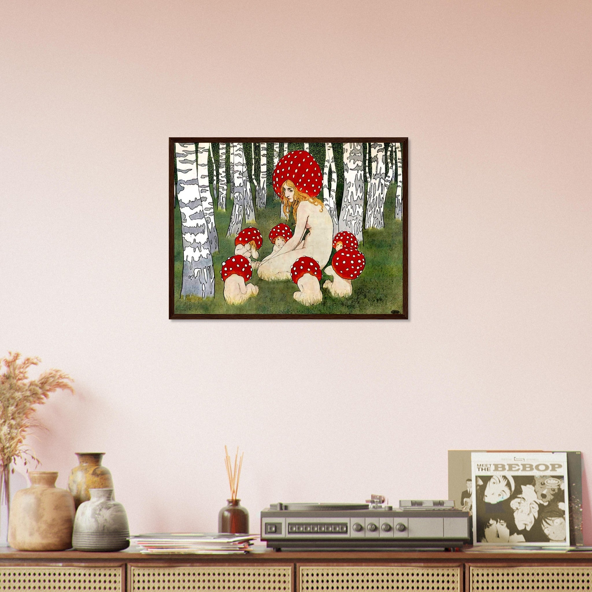Vintage Mushroom Framed Print, Mother Mushroom Print - Vintage Mushroom Art - WallArtPrints4U