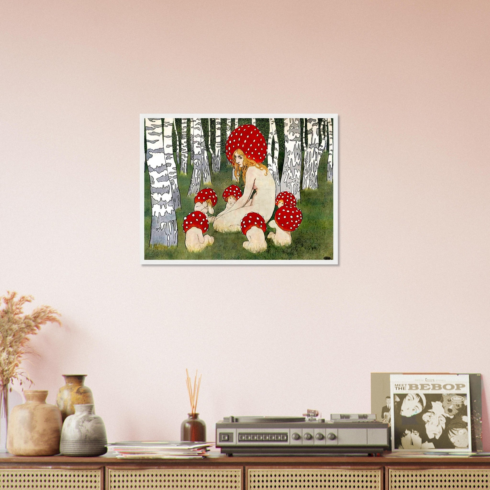 Vintage Mushroom Framed Print, Mother Mushroom Print - Vintage Mushroom Art - WallArtPrints4U