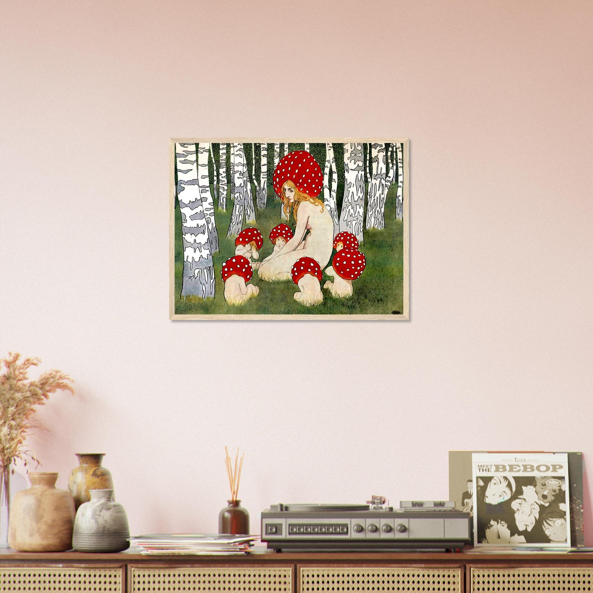 Vintage Mushroom Framed Print, Mother Mushroom Print - Vintage Mushroom Art - WallArtPrints4U