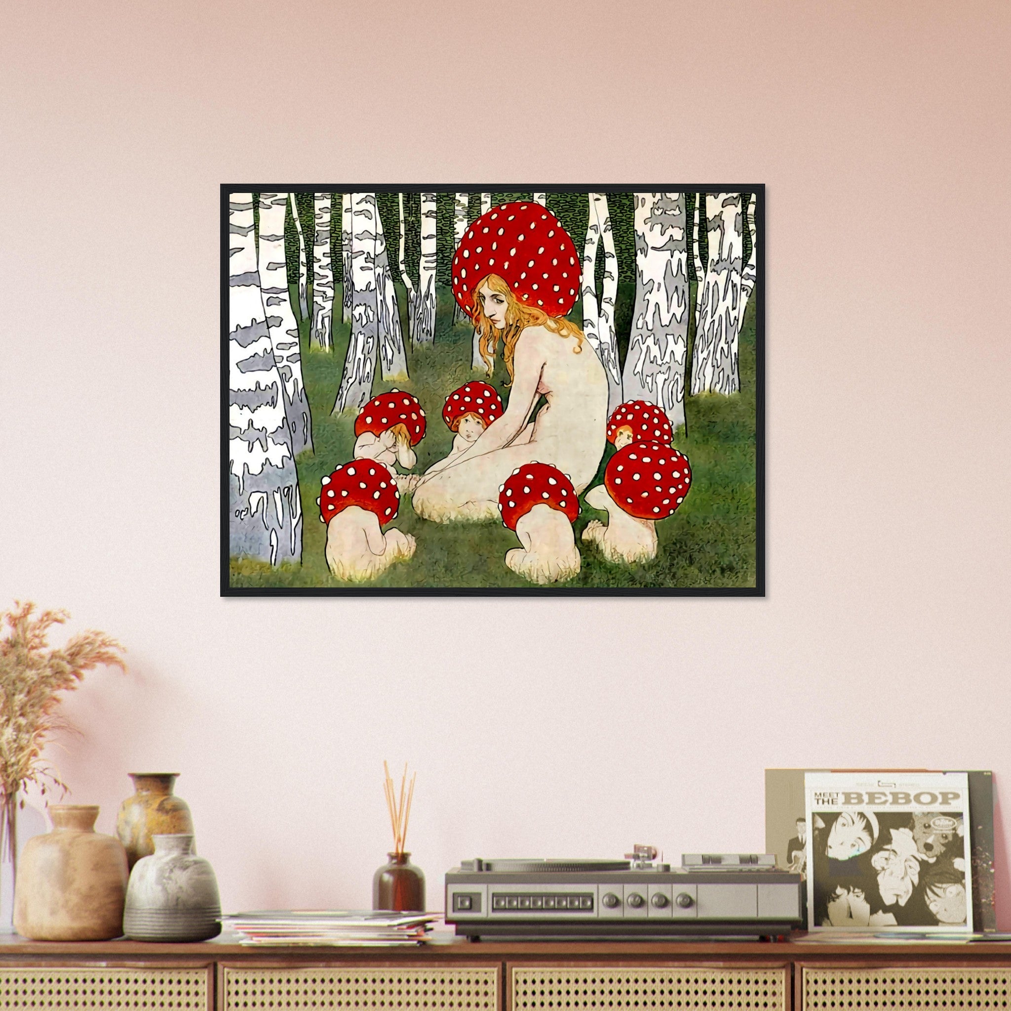 Vintage Mushroom Framed Print, Mother Mushroom Print - Vintage Mushroom Art - WallArtPrints4U