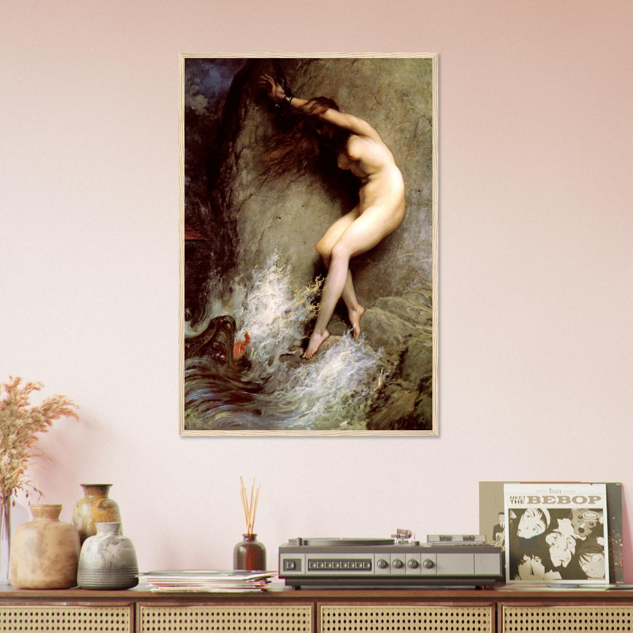 Vintage Nude Framed - Andromeda Myth Framed - Vintage Nude Framed Print Andromeda Stripped And Chained To A Rock - WallArtPrints4U