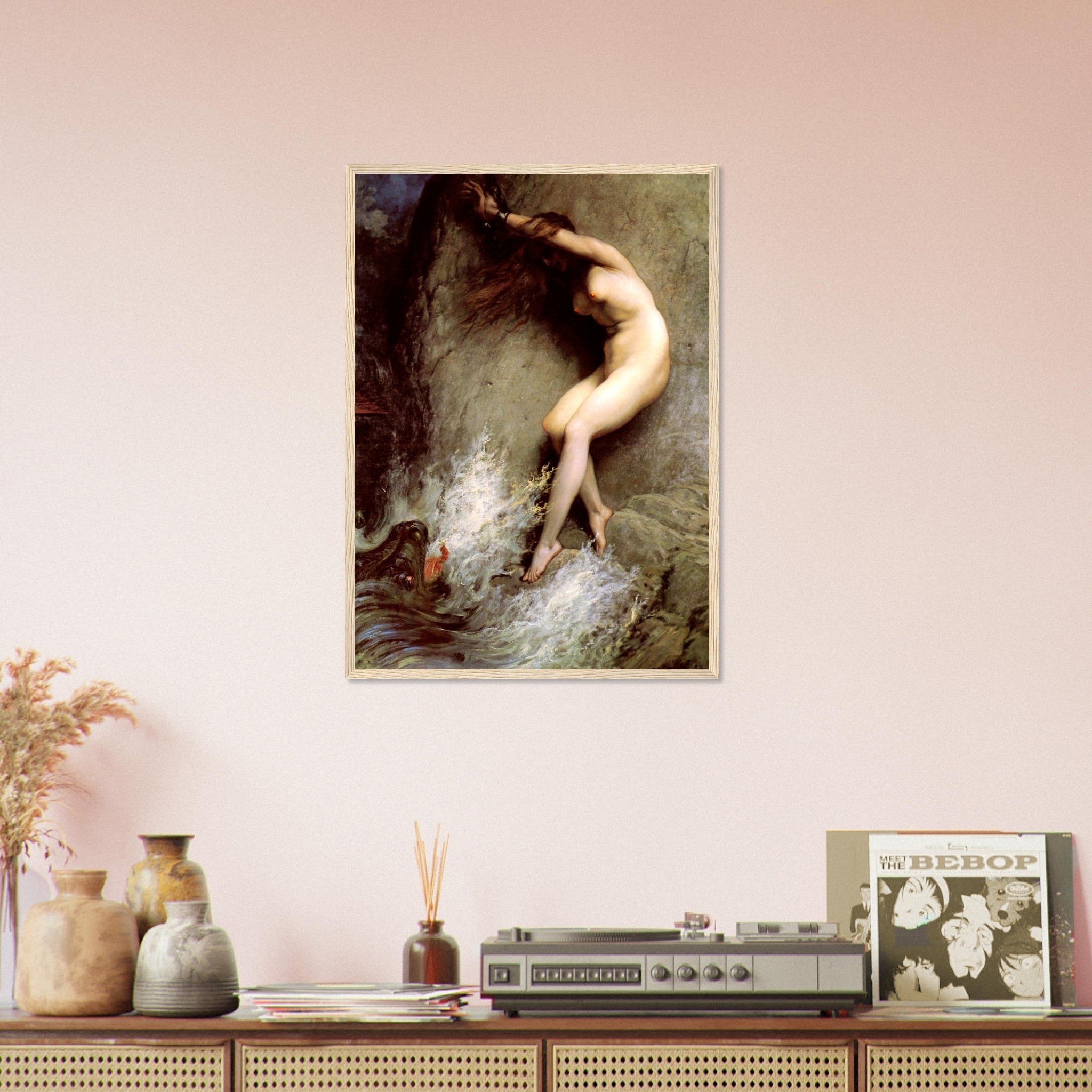 Vintage Nude Framed - Andromeda Myth Framed - Vintage Nude Framed Print Andromeda Stripped And Chained To A Rock - WallArtPrints4U