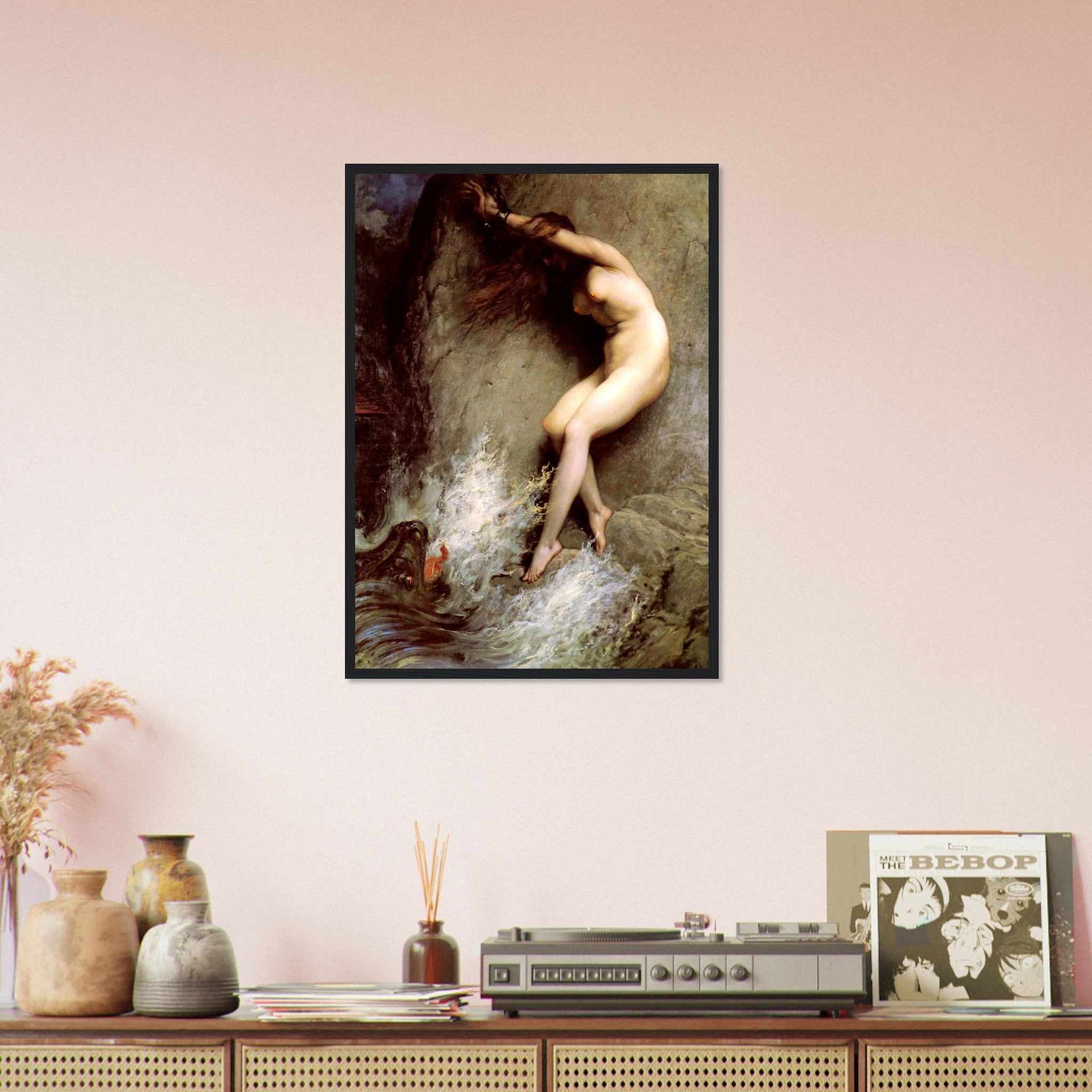 Vintage Nude Framed - Andromeda Myth Framed - Vintage Nude Framed Print Andromeda Stripped And Chained To A Rock - WallArtPrints4U