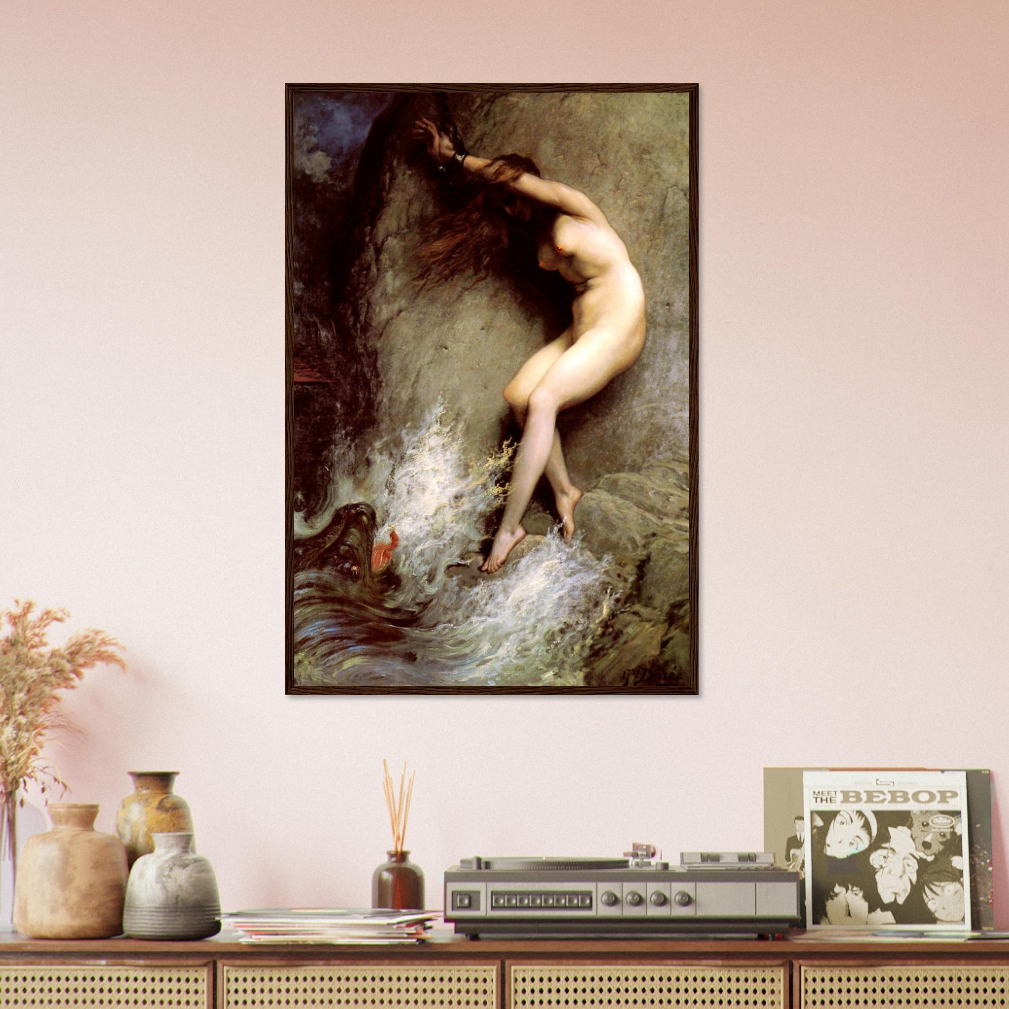 Vintage Nude Framed - Andromeda Myth Framed - Vintage Nude Framed Print Andromeda Stripped And Chained To A Rock - WallArtPrints4U