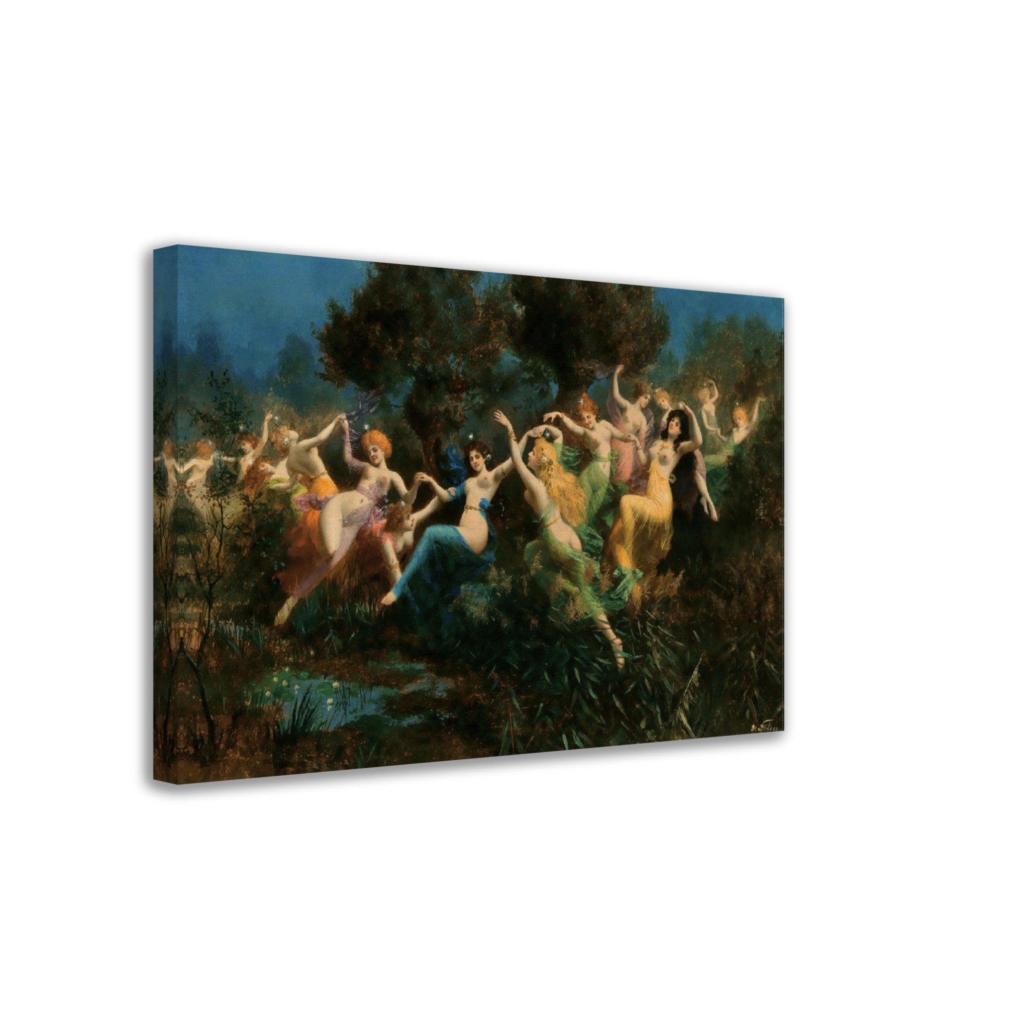 Vintage Nymphs Canvas Moritz Stifter Painting Nymphs Canvas Print Circa 1887 - WallArtPrints4U