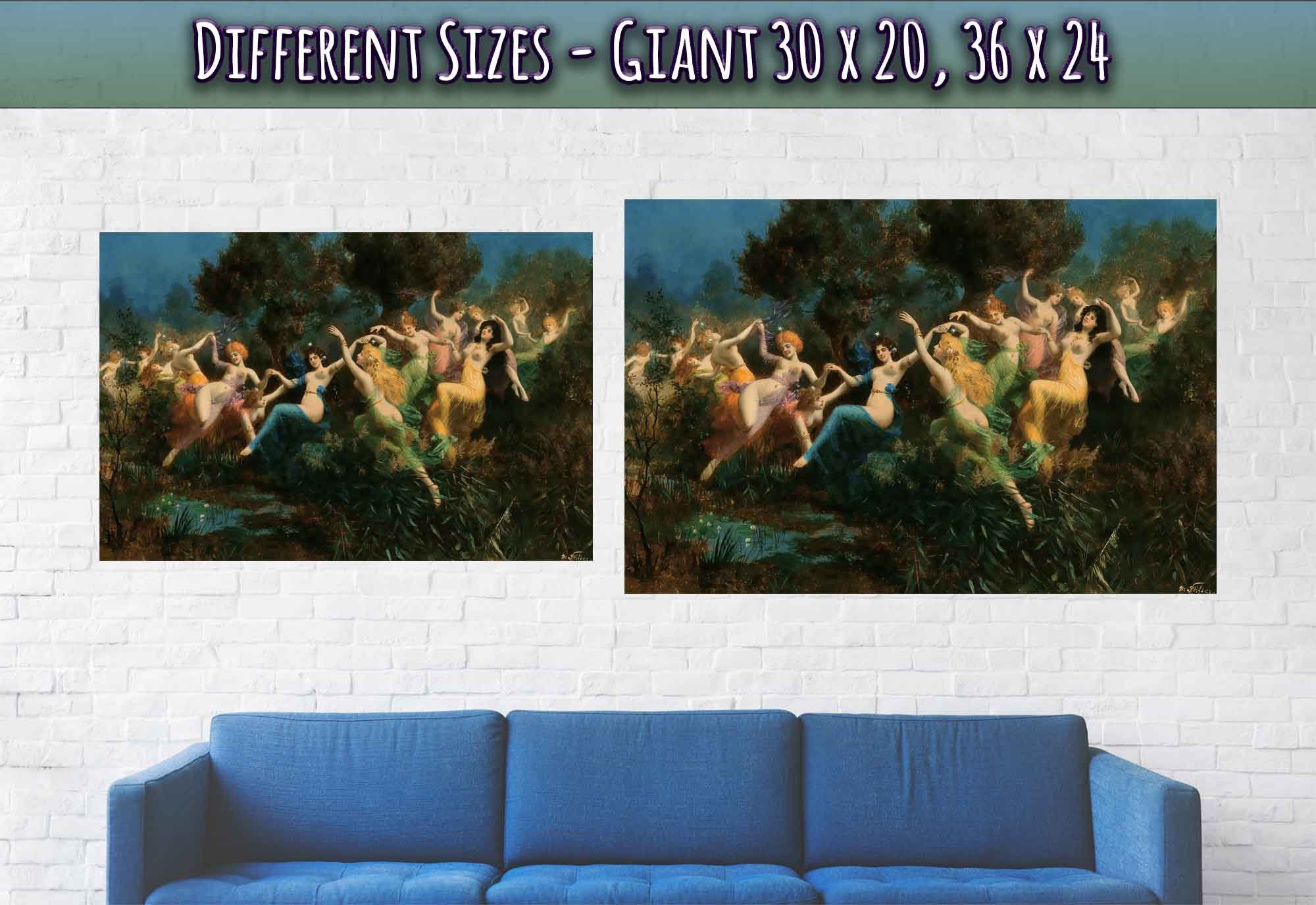 Vintage Nymphs Poster Moritz Stifter Painting Nymphs Print Circa 1887 - WallArtPrints4U