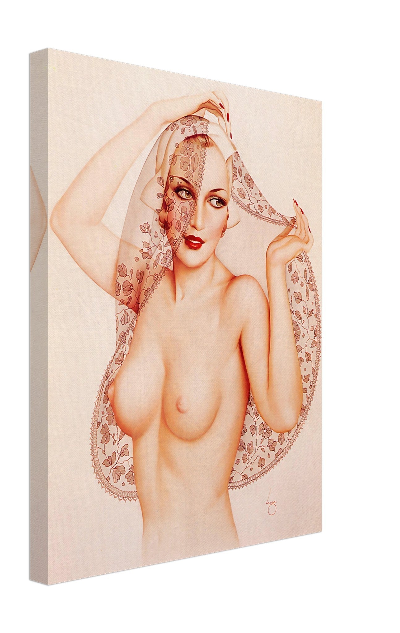 Vintage Pin Up Girl Canvas, Alberto Vargas, Topless Pin Up - Vintage Art - Retro Pin Up Girl Canvas Print - Late 1940's - 1950's - WallArtPrints4U