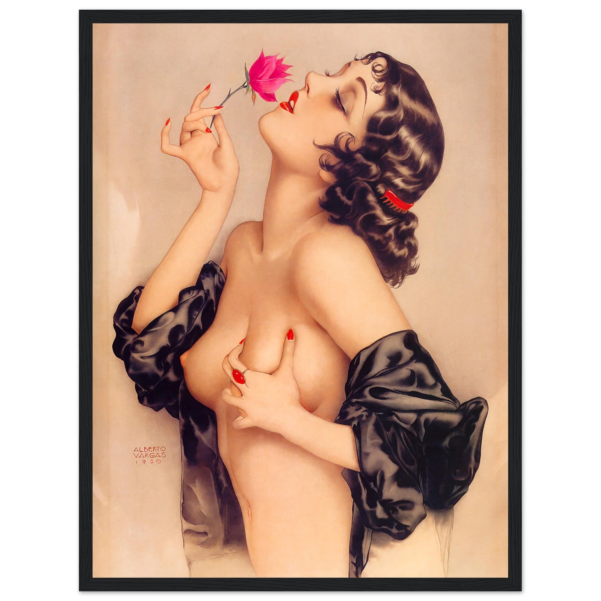 Vintage Pin Up Girl Framed Print, Alberto Vargas, Olive Thomas Pin Up Retro Print - From 1920 - WallArtPrints4U
