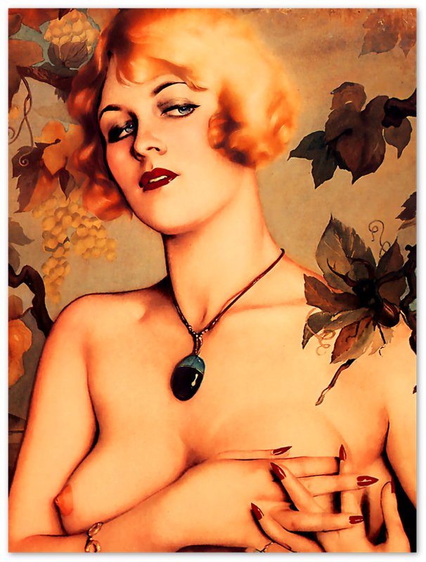 Vintage Pin Up Girl Poster, Alberto Vargas, Partial Nude - Vintage Art - Retro Pin Up Girl Print - WallArtPrints4U
