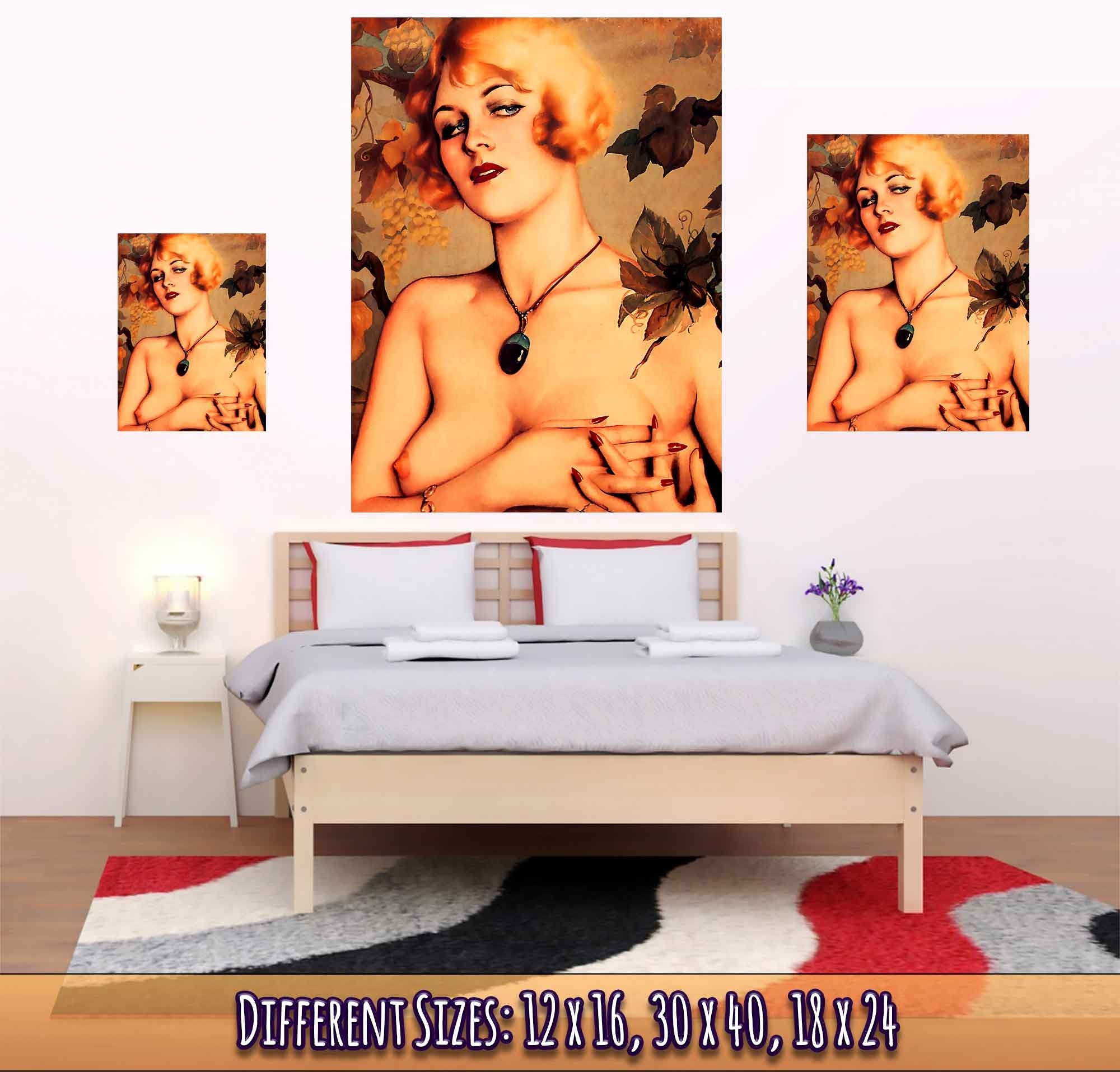 Vintage Pin Up Girl Poster, Alberto Vargas, Partial Nude - Vintage Art - Retro Pin Up Girl Print - WallArtPrints4U