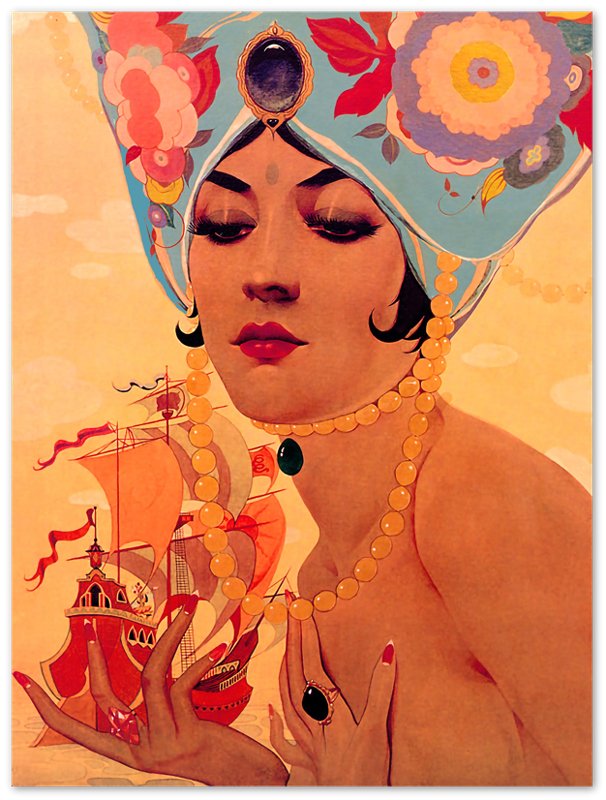 Vintage Pin Up Girl Poster, Alberto Vargas, Scheherazade Persian Queen
