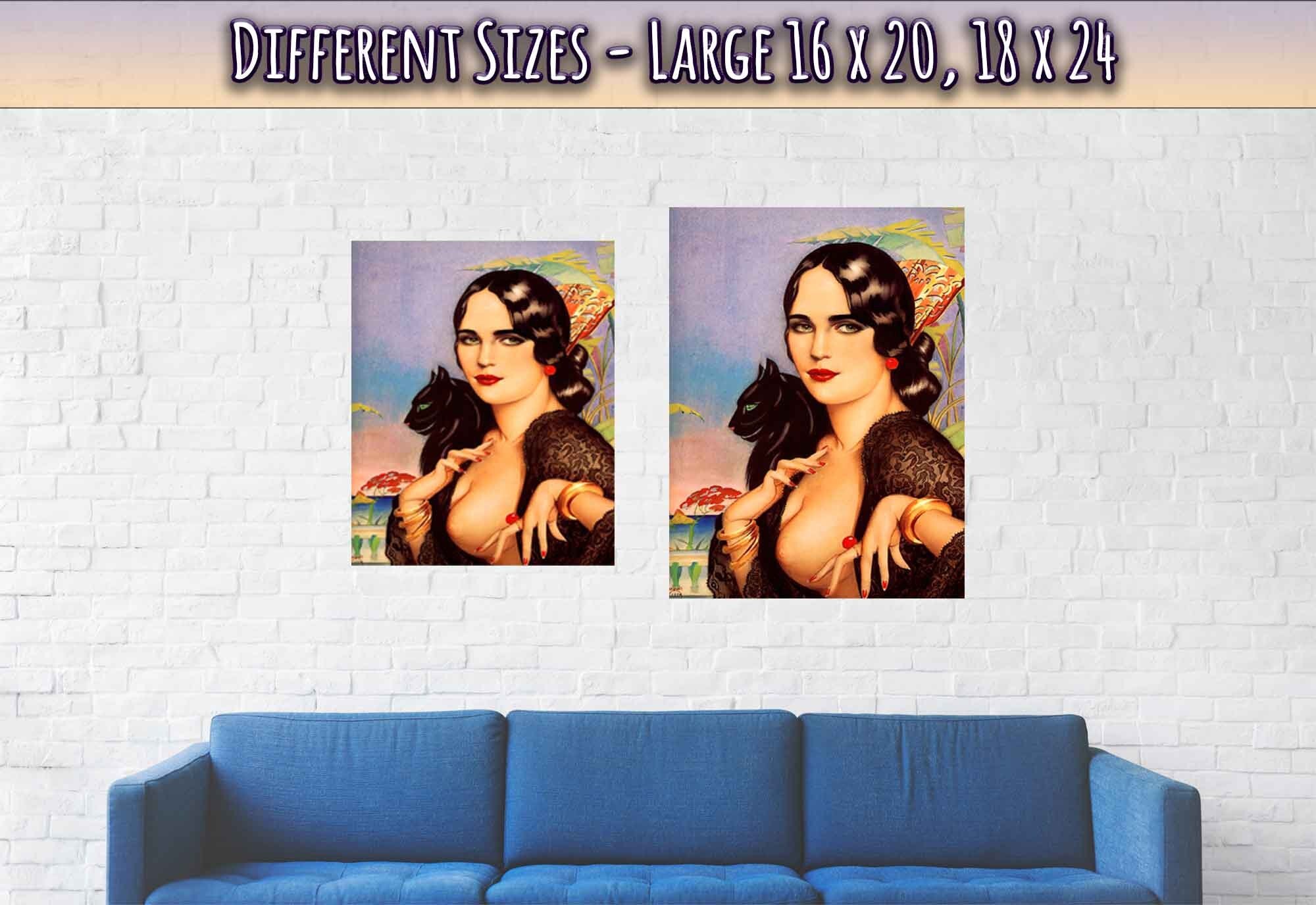 Vintage Pin Up Girl Poster, Alberto Vargas, Spanish Gypsy Black Cat - Vintage Art - Retro Pin Up Girl Print - 1928 - WallArtPrints4U