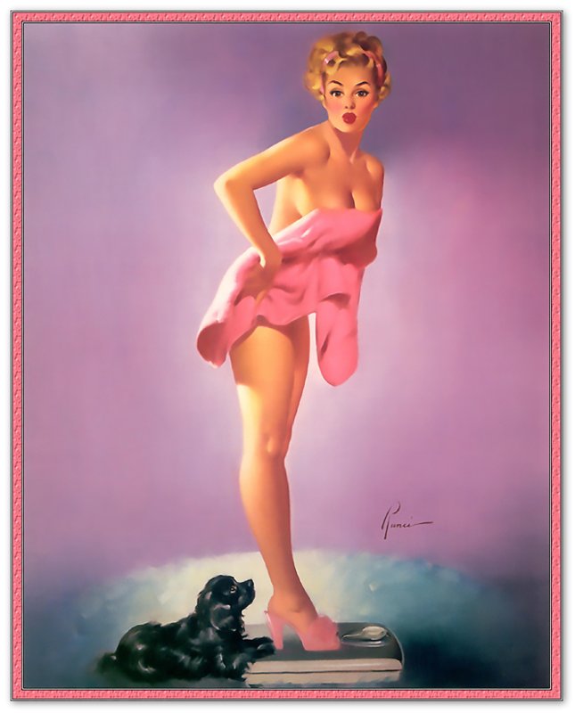 Vintage Pin Up Girl Poster, Edward Runci, Surprising Figure - Vintage Art - Retro Pin Up Girl Print - Late 1940'S - 1950'S - WallArtPrints4U