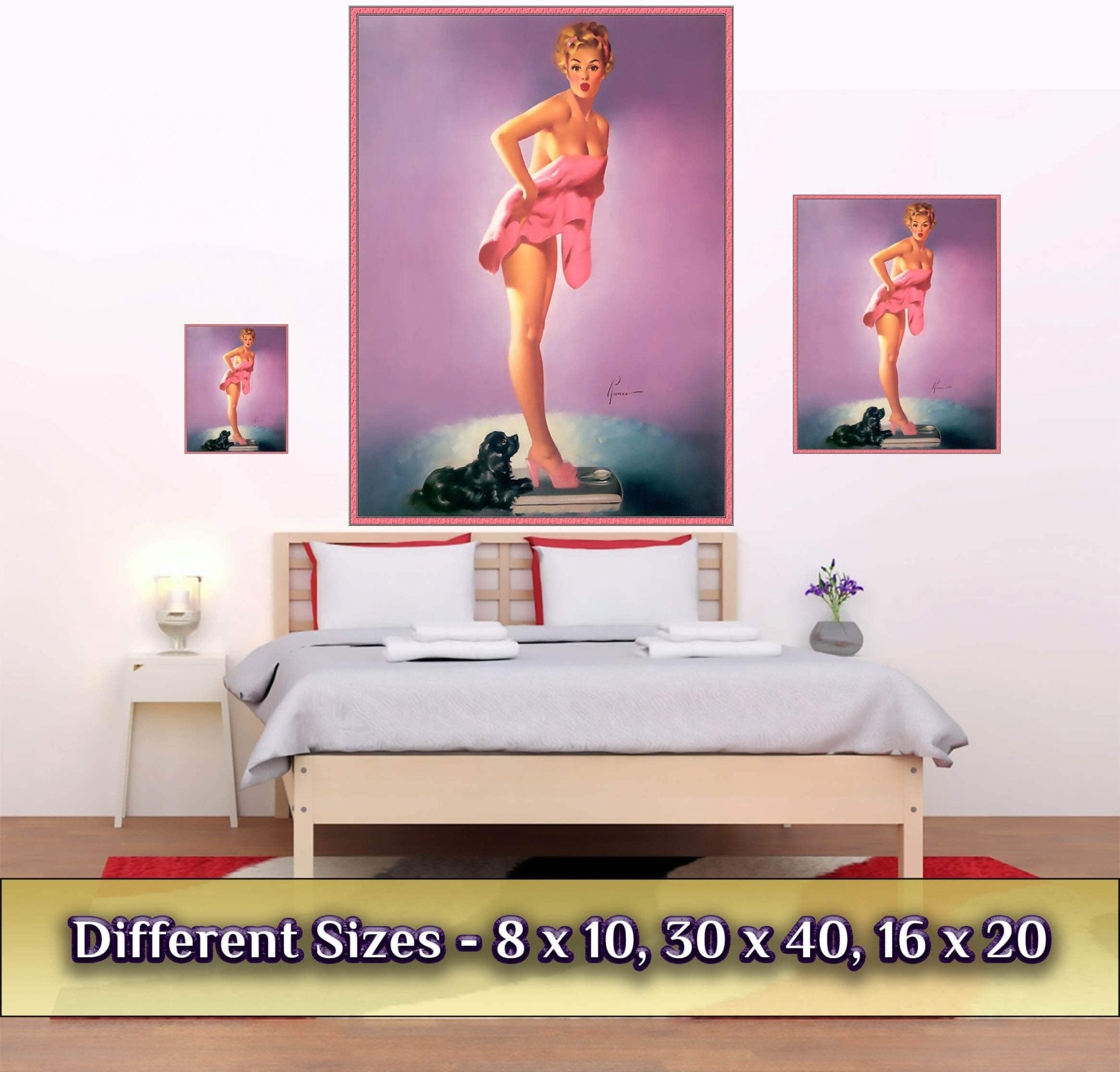 Vintage Pin Up Girl Poster, Edward Runci, Surprising Figure - Vintage Art - Retro Pin Up Girl Print - Late 1940'S - 1950'S - WallArtPrints4U