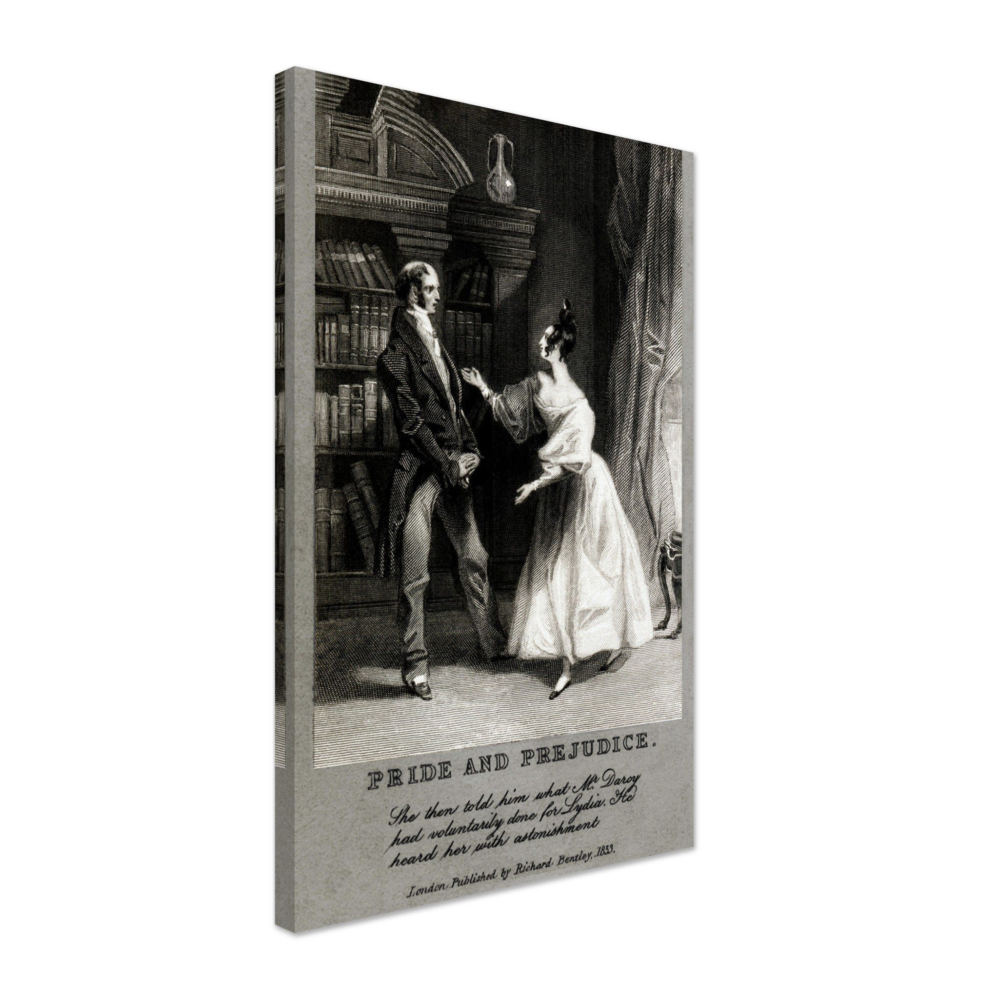Vintage Pride And Prejudice Canvas From 1833 - Pride And Prejudice Canvas Print - WallArtPrints4U
