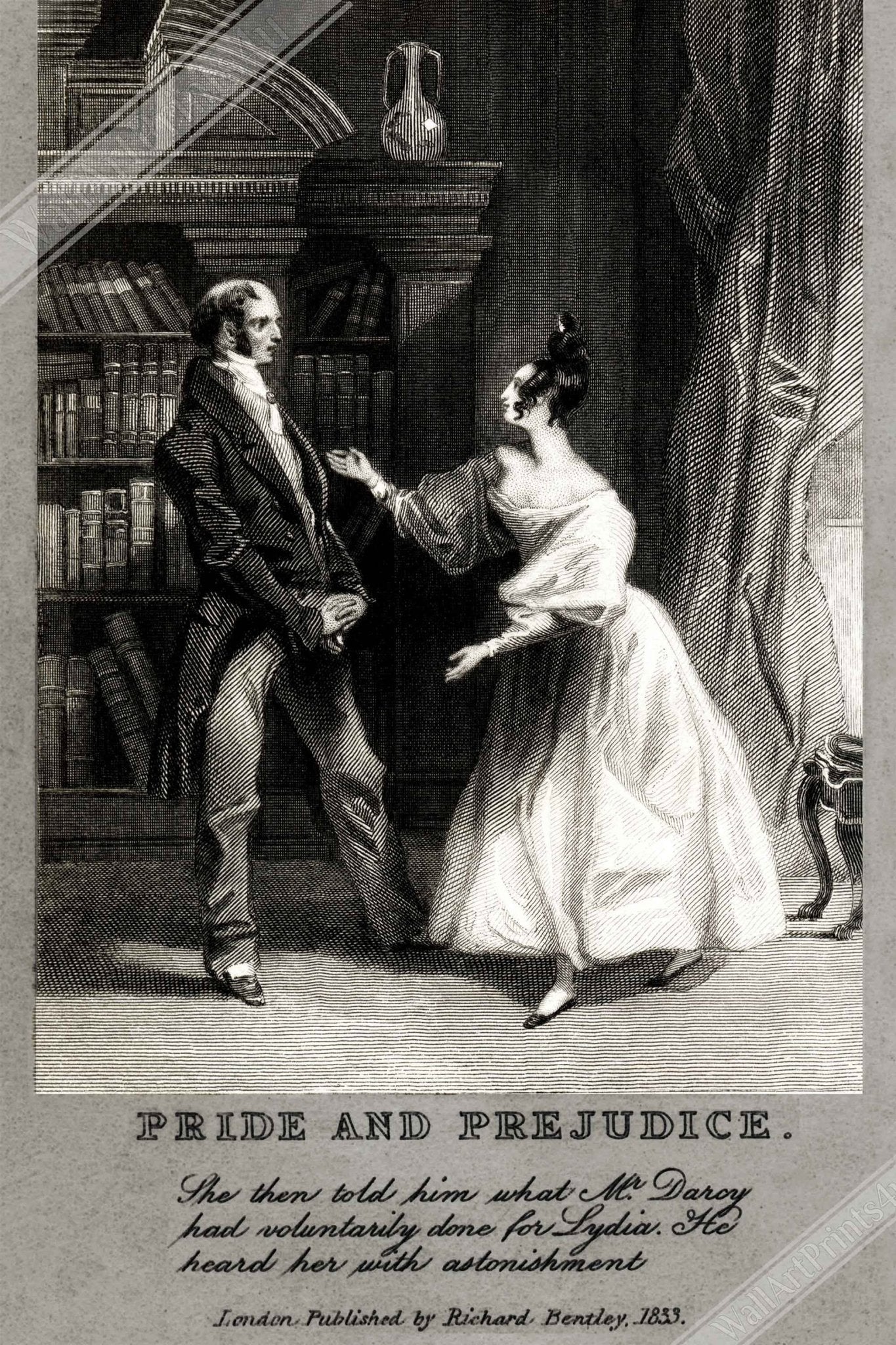 Vintage Pride And Prejudice Canvas From 1833 - Pride And Prejudice Canvas Print - WallArtPrints4U