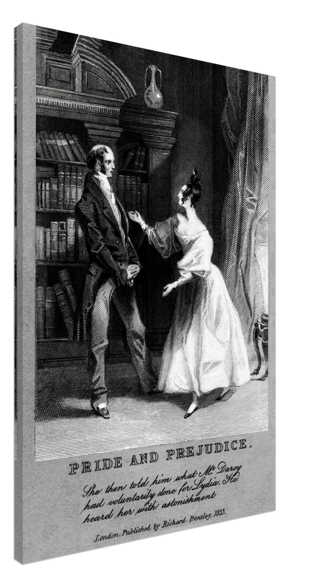 Vintage Pride And Prejudice Canvas From 1833 - Pride And Prejudice Canvas Print - WallArtPrints4U