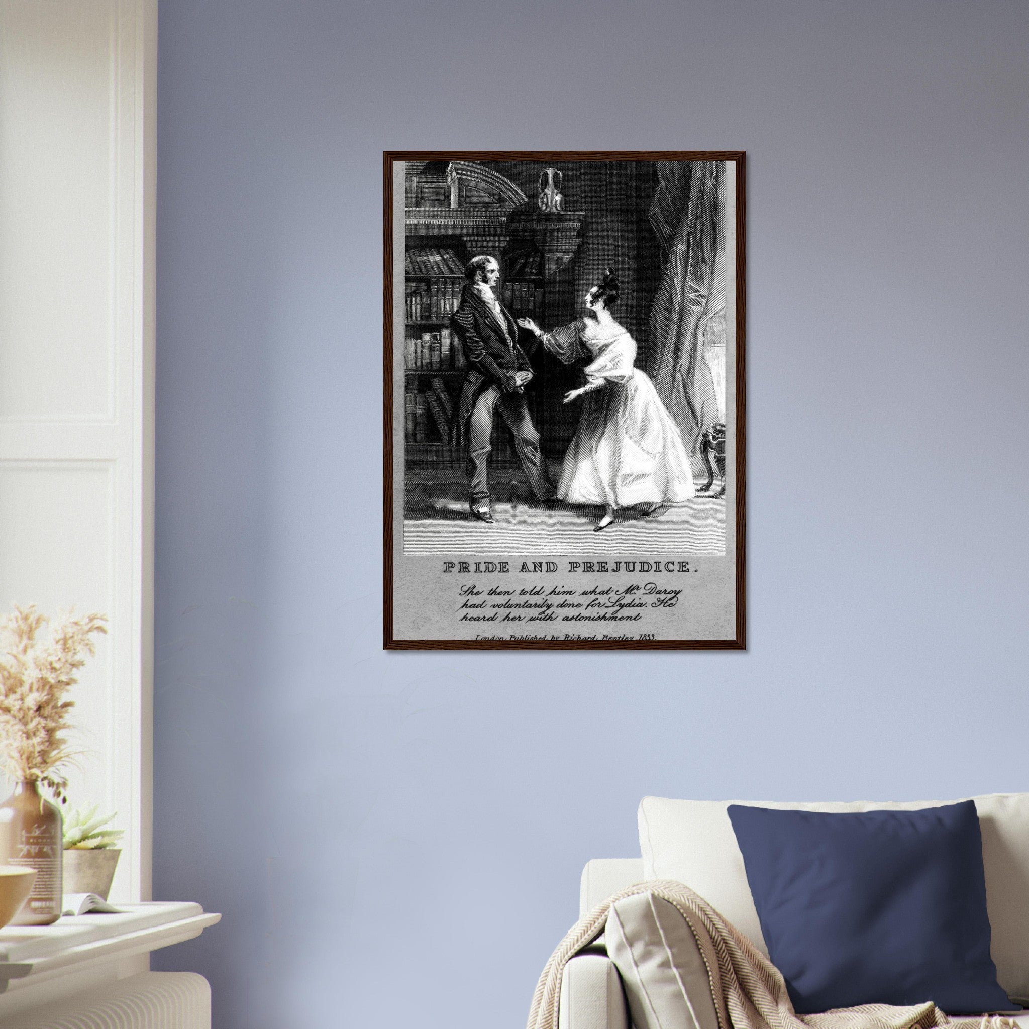 Vintage Pride And Prejudice Framed From 1833 - Pride And Prejudice Framed Print - WallArtPrints4U