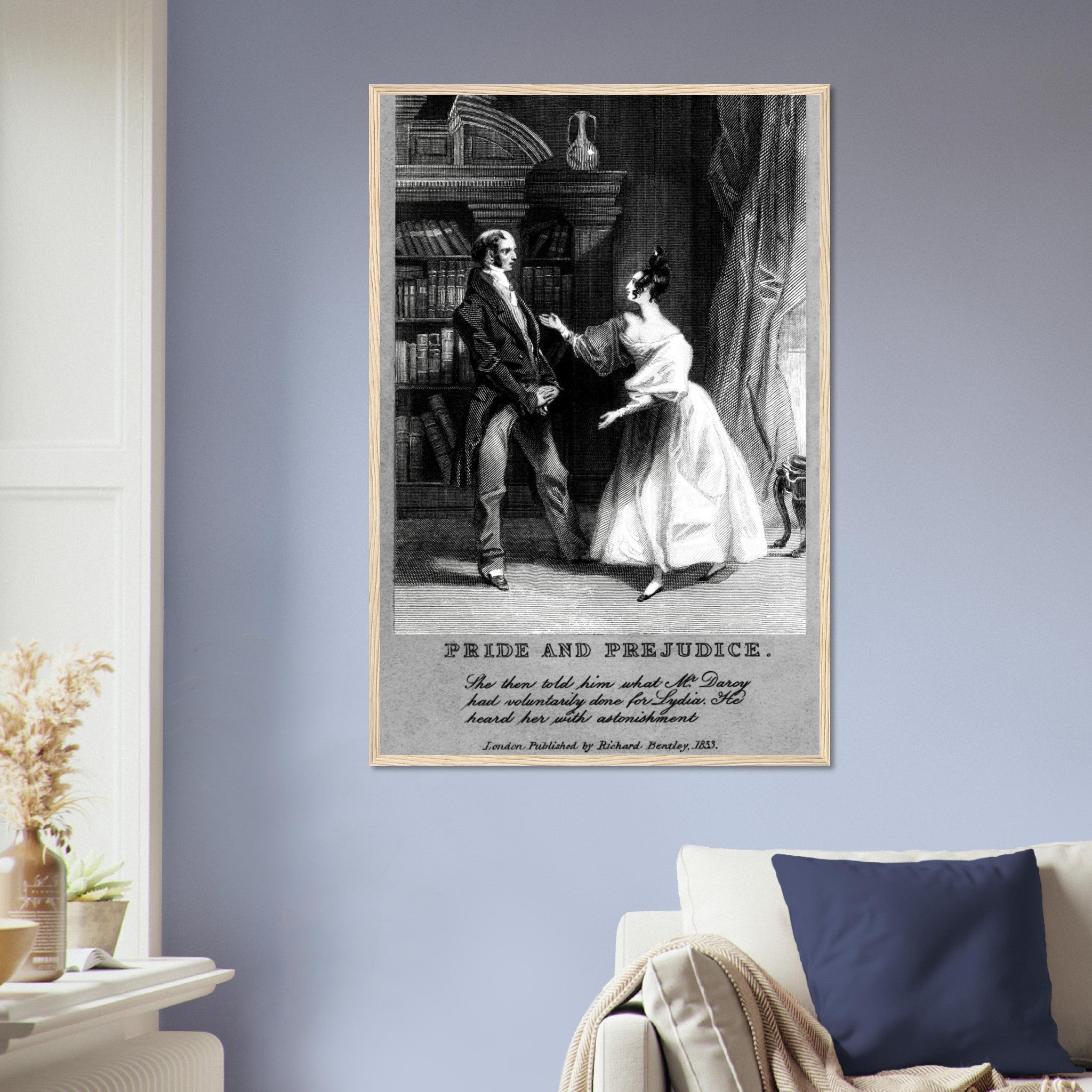 Vintage Pride And Prejudice Framed From 1833 - Pride And Prejudice Framed Print - WallArtPrints4U
