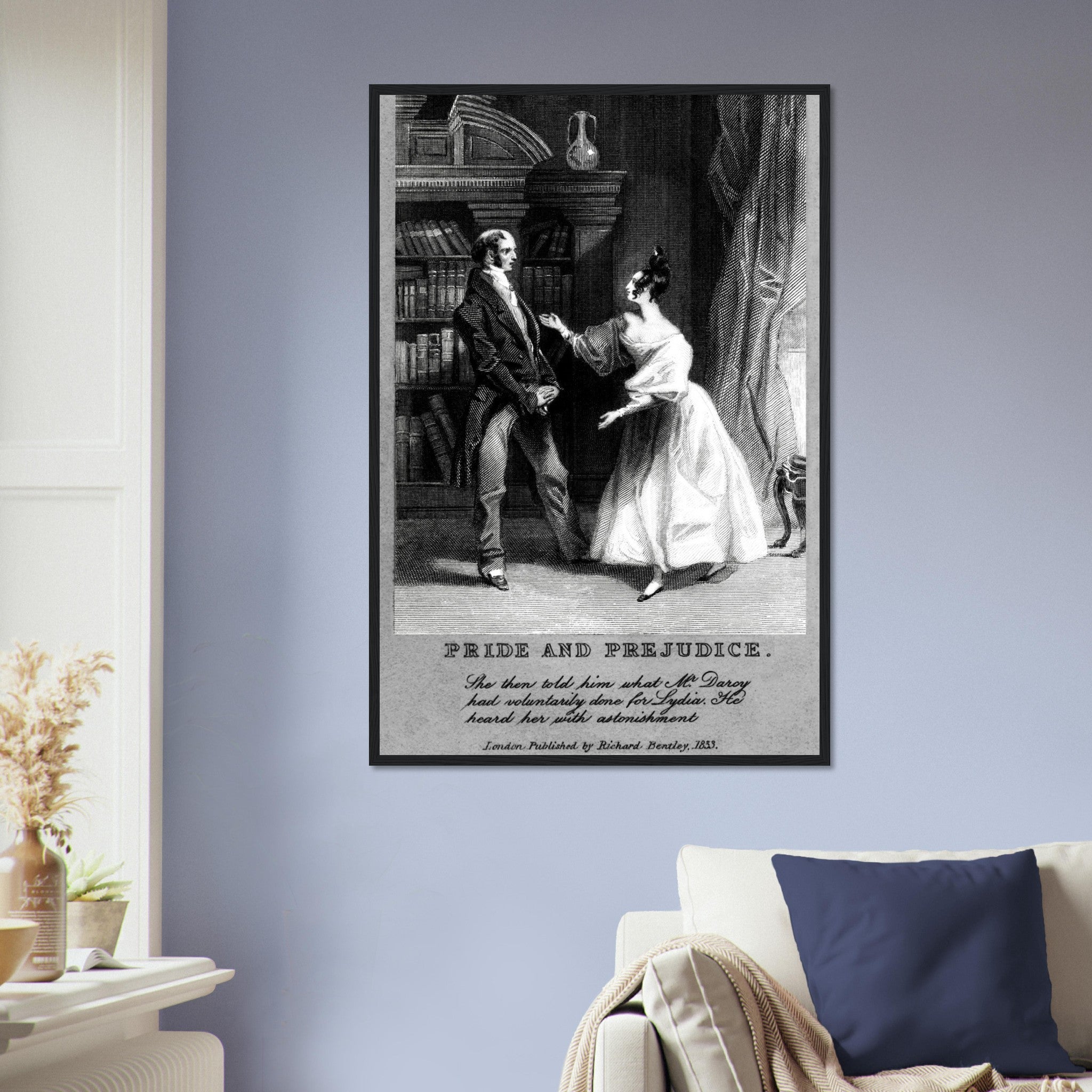 Vintage Pride And Prejudice Framed From 1833 - Pride And Prejudice Framed Print - WallArtPrints4U