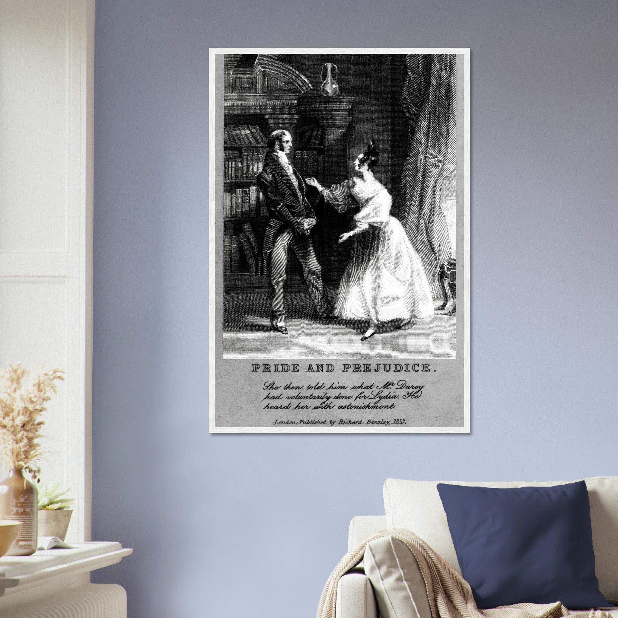 Vintage Pride And Prejudice Framed From 1833 - Pride And Prejudice Framed Print - WallArtPrints4U