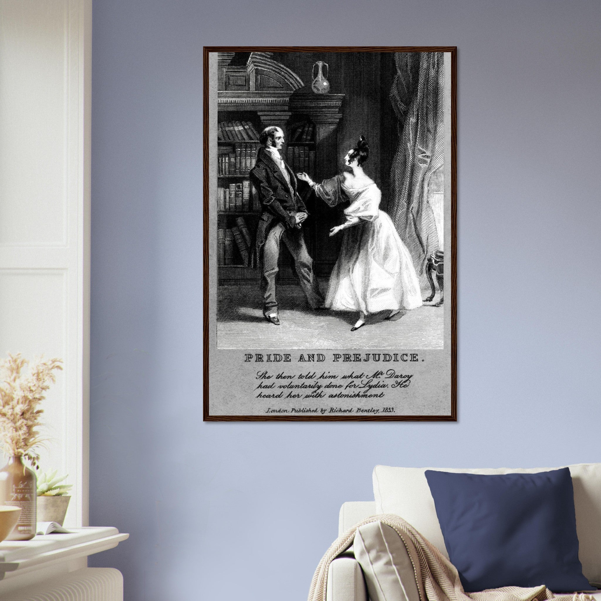 Vintage Pride And Prejudice Framed From 1833 - Pride And Prejudice Framed Print - WallArtPrints4U