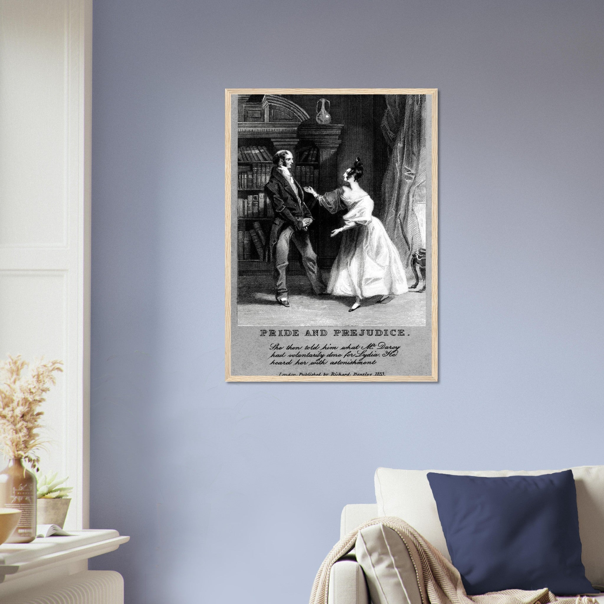 Vintage Pride And Prejudice Framed From 1833 - Pride And Prejudice Framed Print - WallArtPrints4U