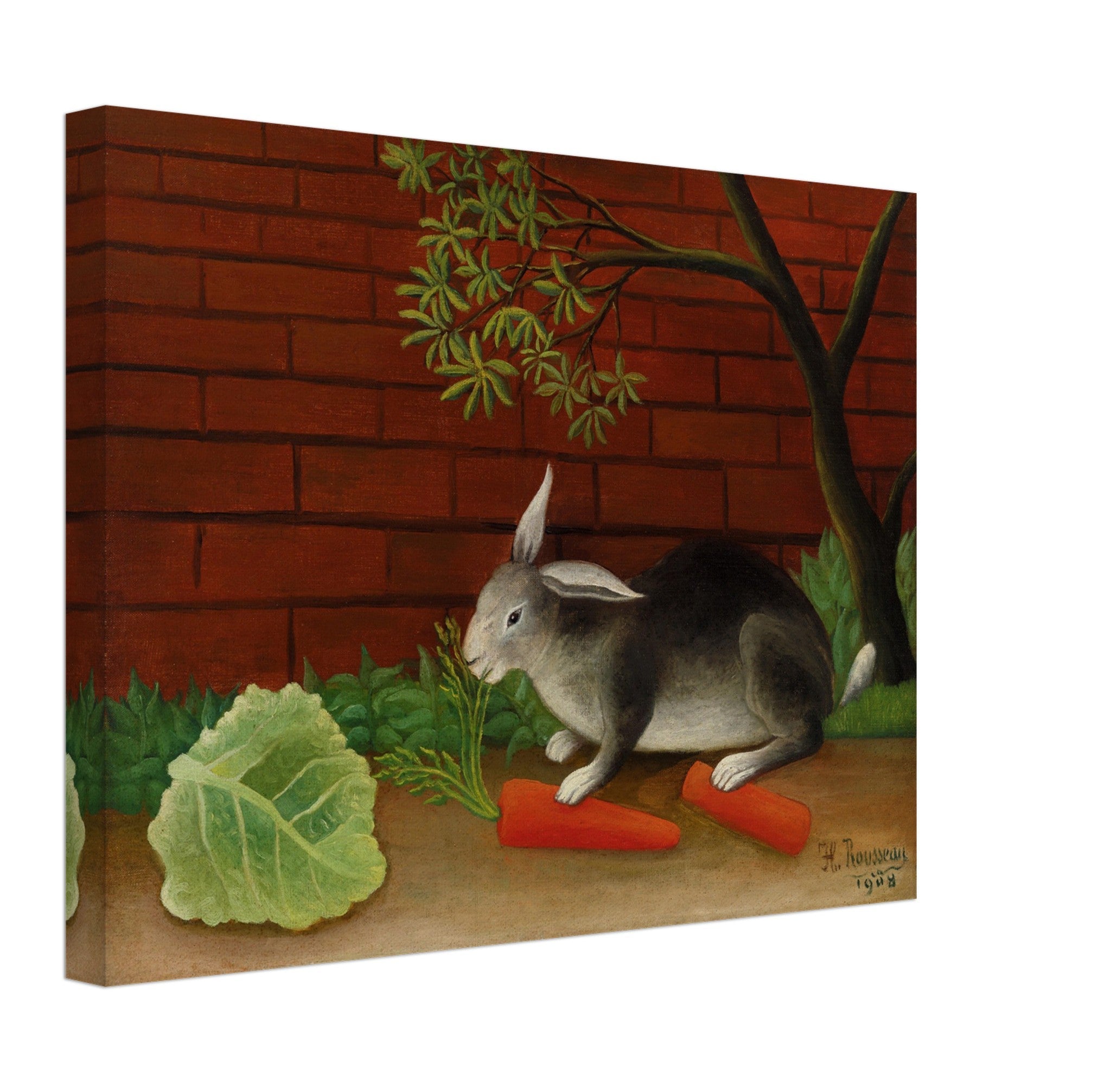 Vintage Rabbit Canvas Henri Rousseau Canvas Print The Rabbits Meal, Le Repas Du Lapin Canvas Print 1908 - WallArtPrints4U