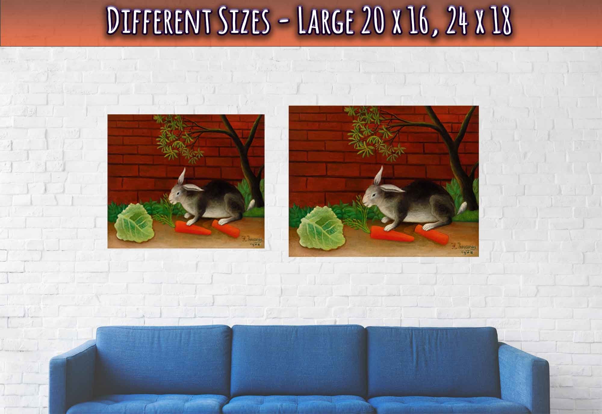 Vintage Rabbit Poster Henri Rousseau Print The Rabbits Meal, Le Repas Du Lapin Print 1908 - WallArtPrints4U