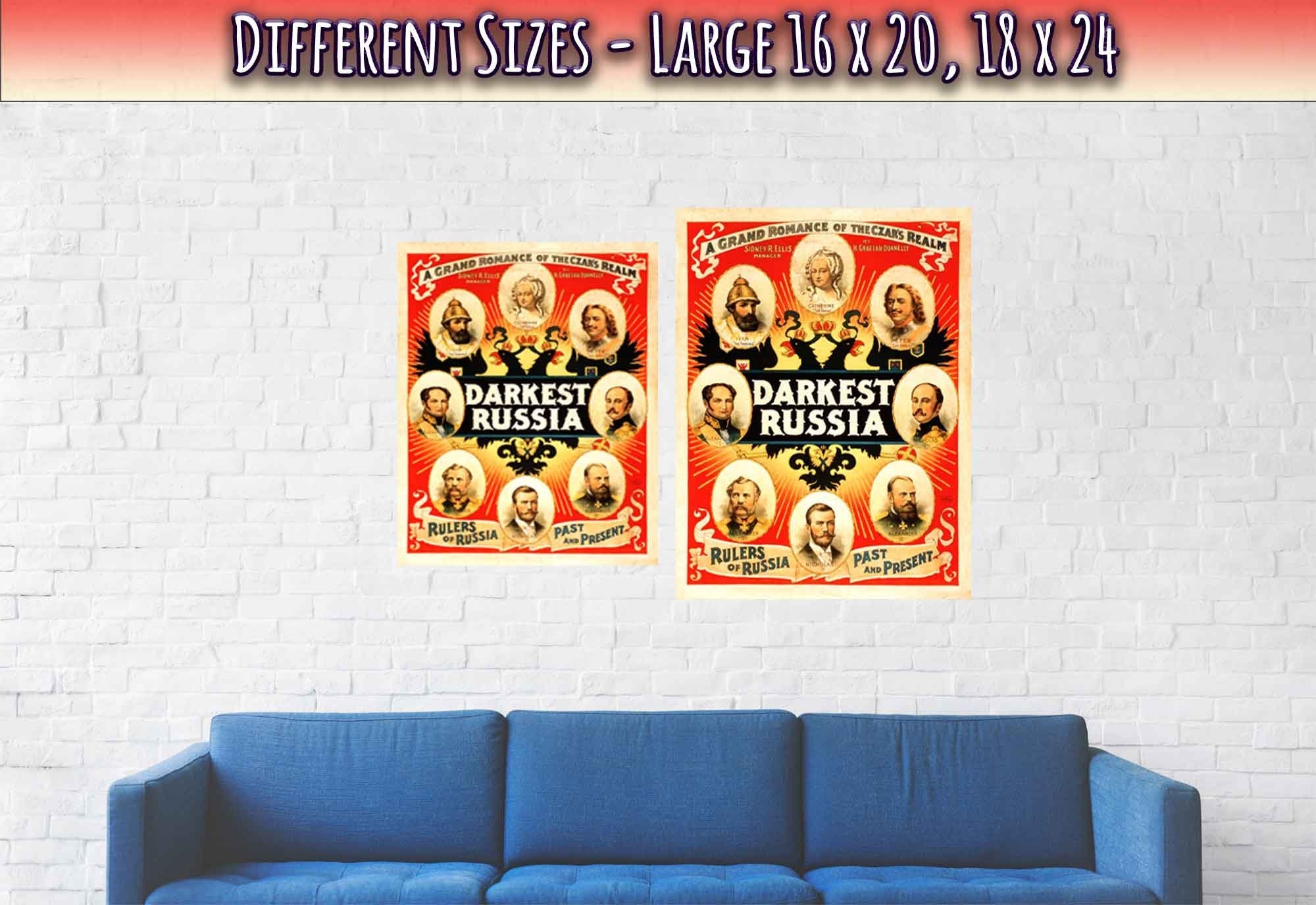 Vintage Russian Poster Darkest Russian, A Grand Romance Print Theater Poster - WallArtPrints4U
