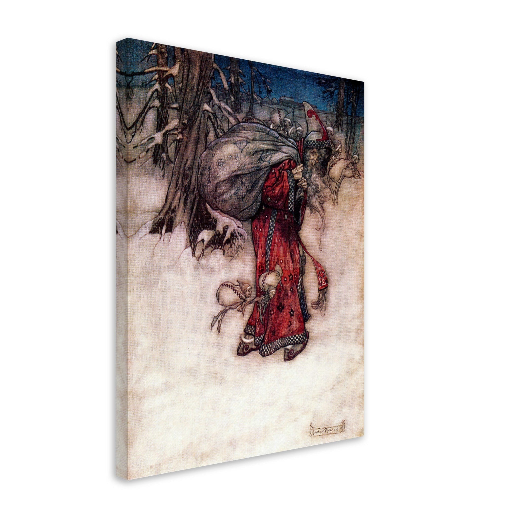 Vintage Santa Canvas Print - Arthur Rackham Santa Claus - Arthur Rackham Canvas - WallArtPrints4U