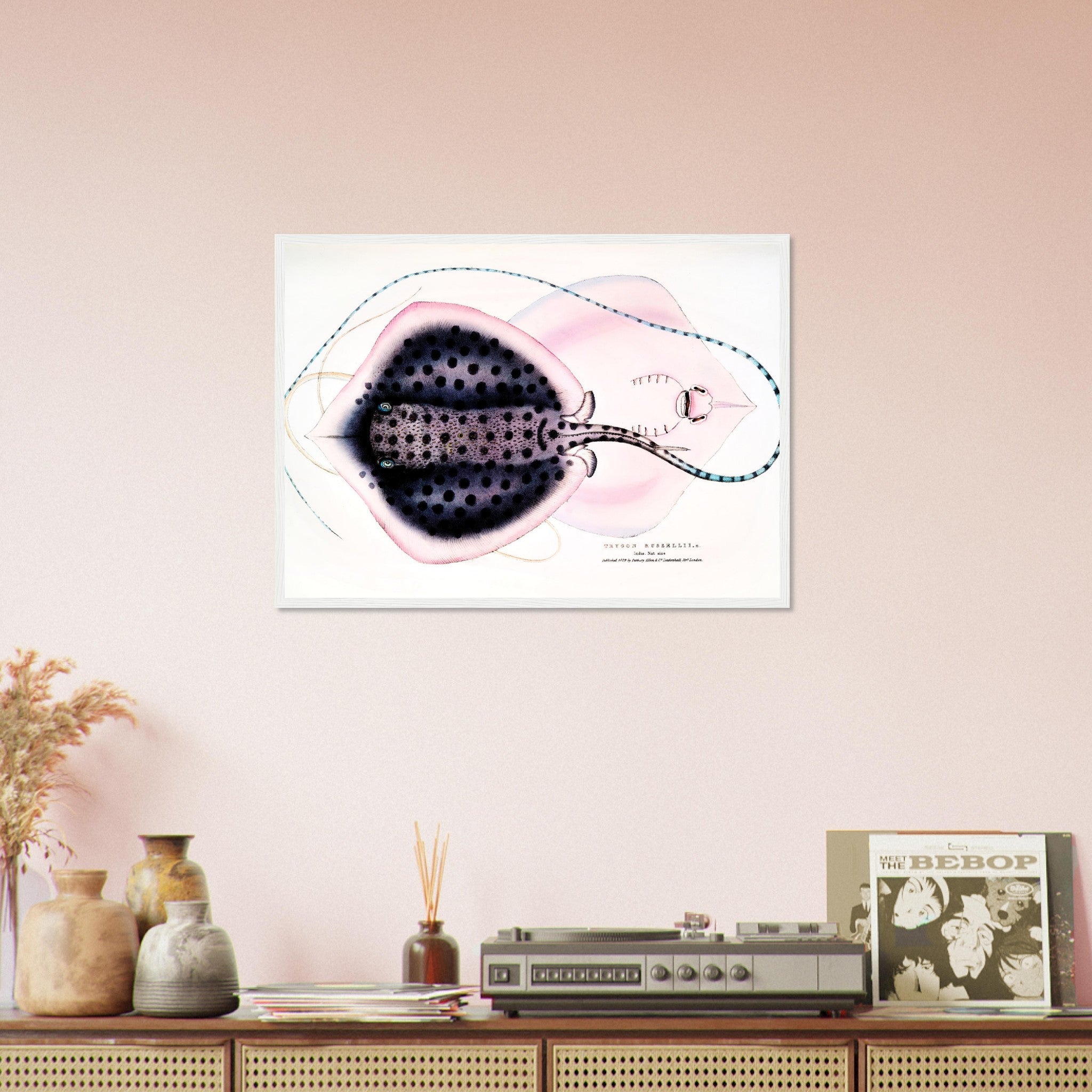 Vintage Stingray Framed Print, John Gray , Vintage Stingray Framed - Stingray Wall Art Framed Print - WallArtPrints4U