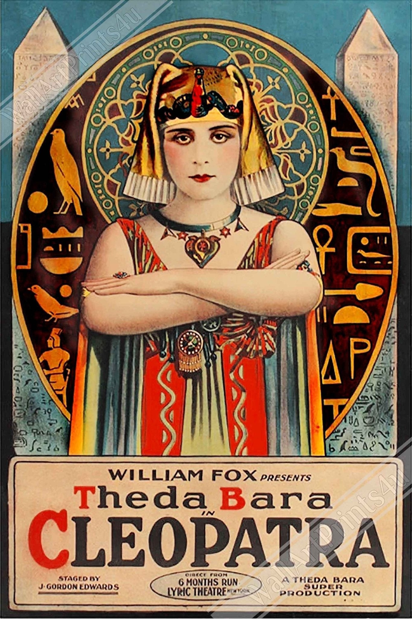 Vintage Theda Bara Canvas, Vintage Cleopatra Movie Photo 1917 Theda Bara Canvas Print - WallArtPrints4U