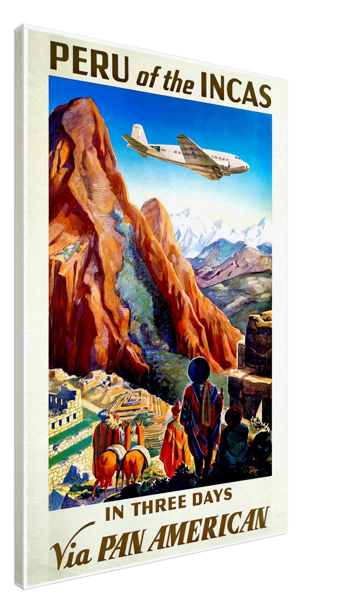Vintage Travel Canvas Peru - Peru Of The Incas - Travel Canvas Print Peru - WallArtPrints4U