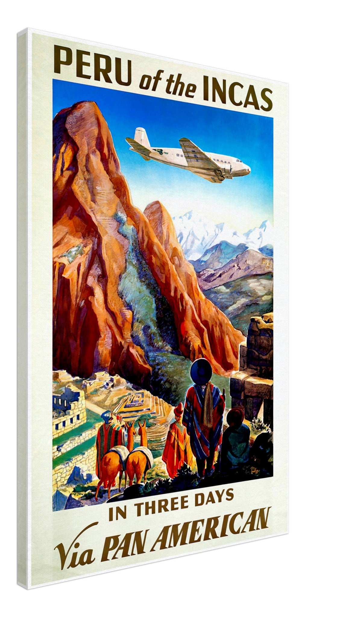 Vintage Travel Canvas Peru - Peru Of The Incas - Travel Canvas Print Peru - WallArtPrints4U