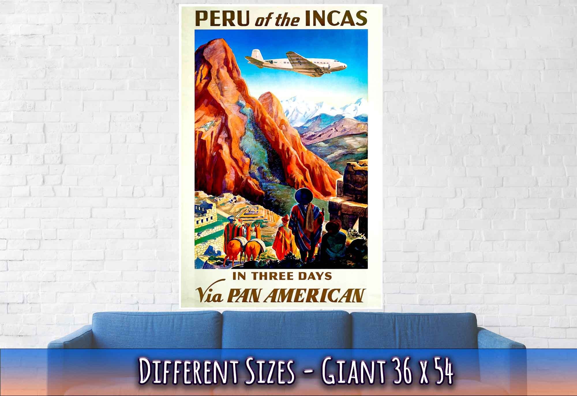 Vintage Travel Poster Peru - Peru Of The Incas - Travel Print Peru - WallArtPrints4U