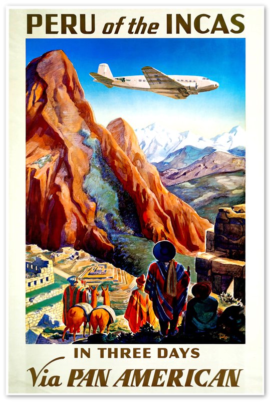 Vintage Travel Poster Peru - Peru Of The Incas - Travel Print Peru - WallArtPrints4U