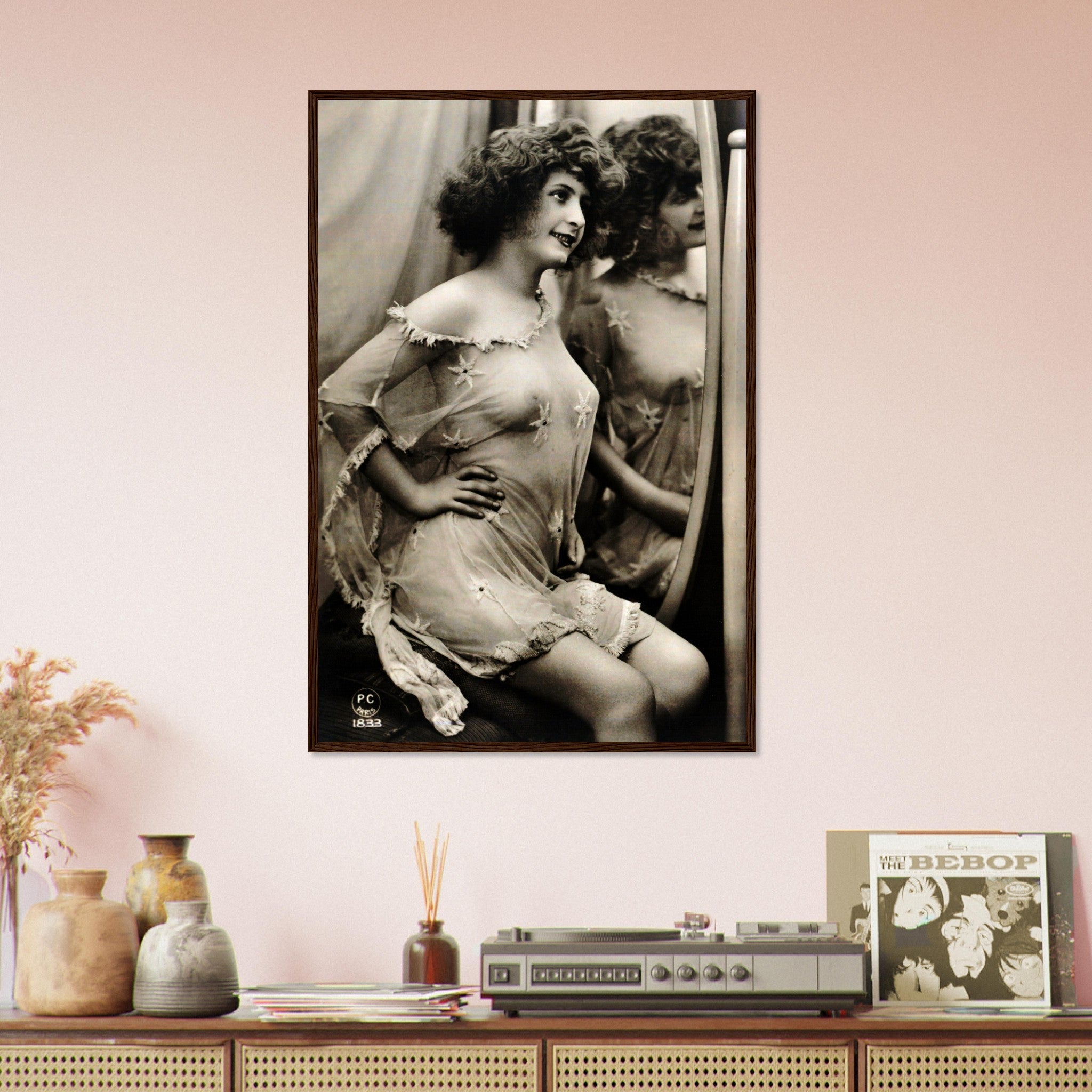 Vintage Victorian Nude Framed Topless Victorian Erotica Pin Up 1833 - WallArtPrints4U