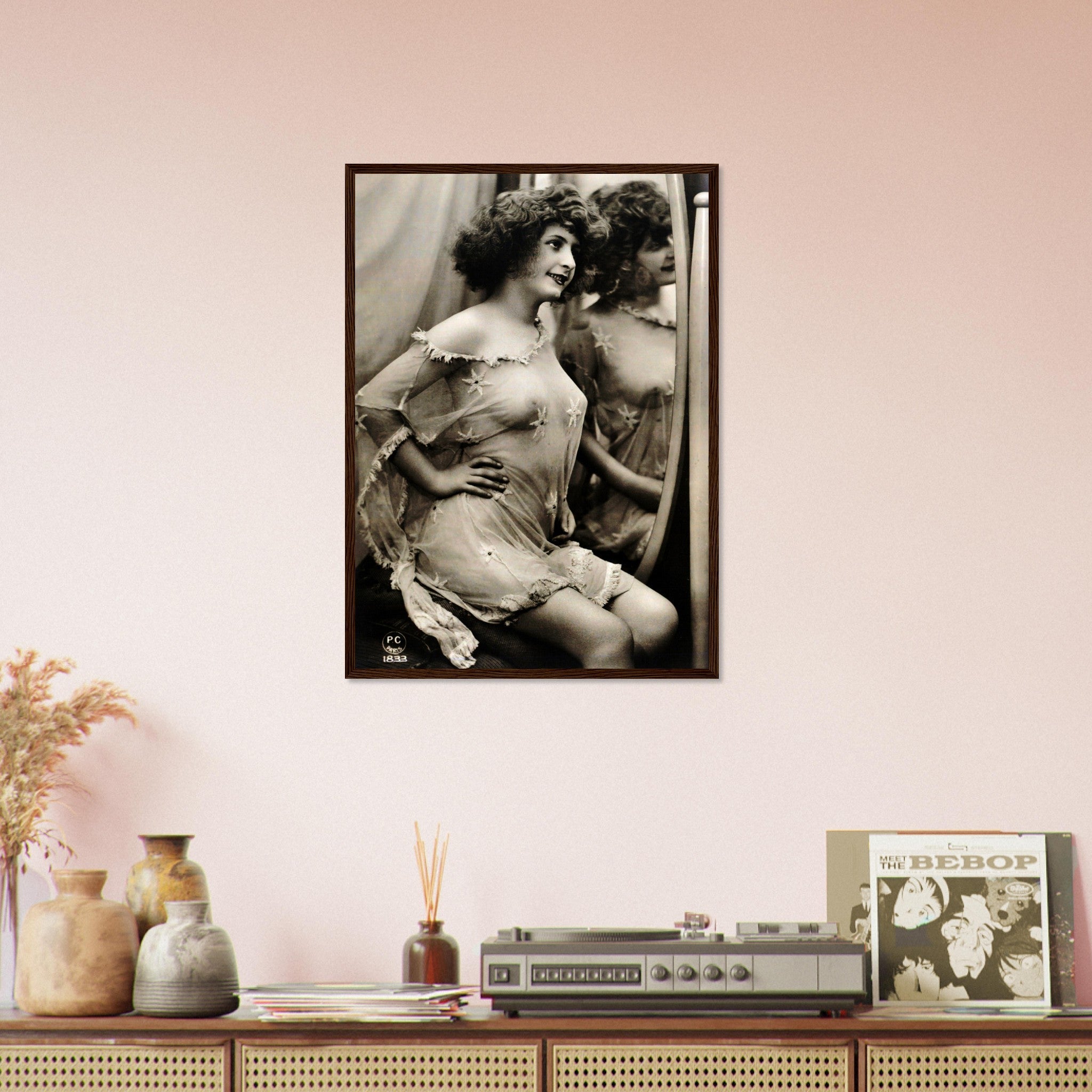 Vintage Victorian Nude Framed Topless Victorian Erotica Pin Up 1833 - WallArtPrints4U
