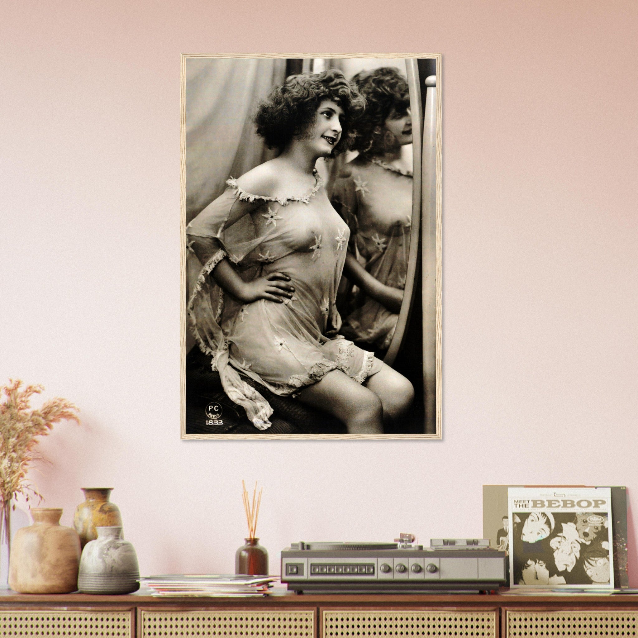 Vintage Victorian Nude Framed Topless Victorian Erotica Pin Up 1833 - WallArtPrints4U