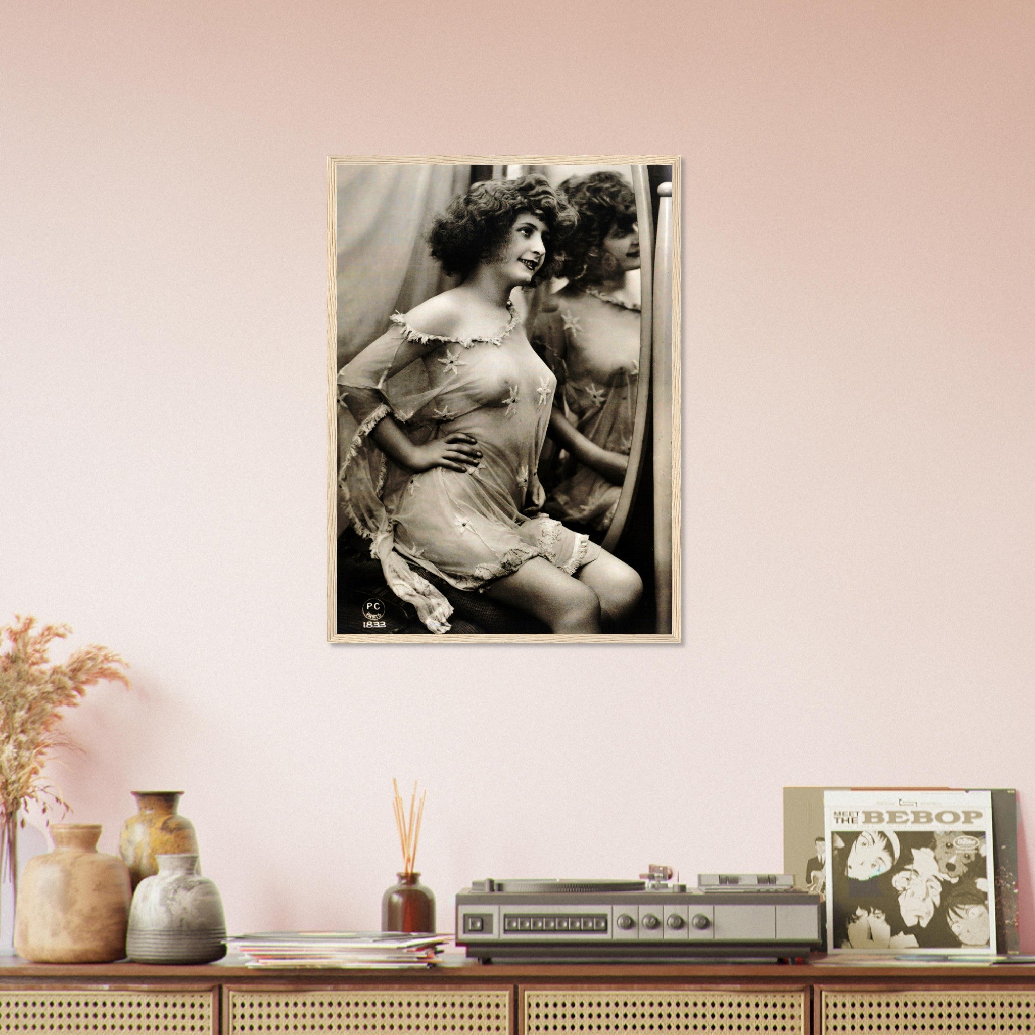 Vintage Victorian Nude Framed Topless Victorian Erotica Pin Up 1833 - WallArtPrints4U