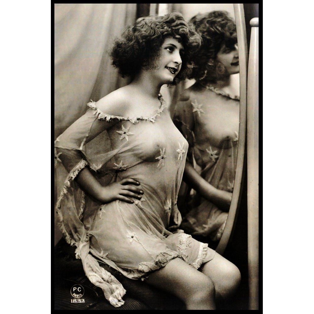 Vintage Victorian Nude Poster Topless Victorian Erotica Pin Up 1833 - WallArtPrints4U