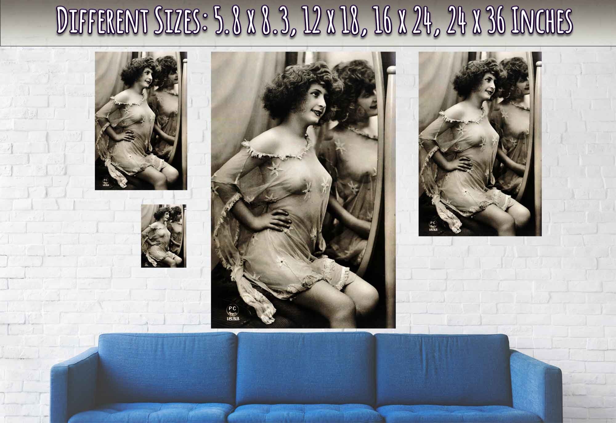 Vintage Victorian Nude Poster Topless Victorian Erotica Pin Up 1833 - WallArtPrints4U